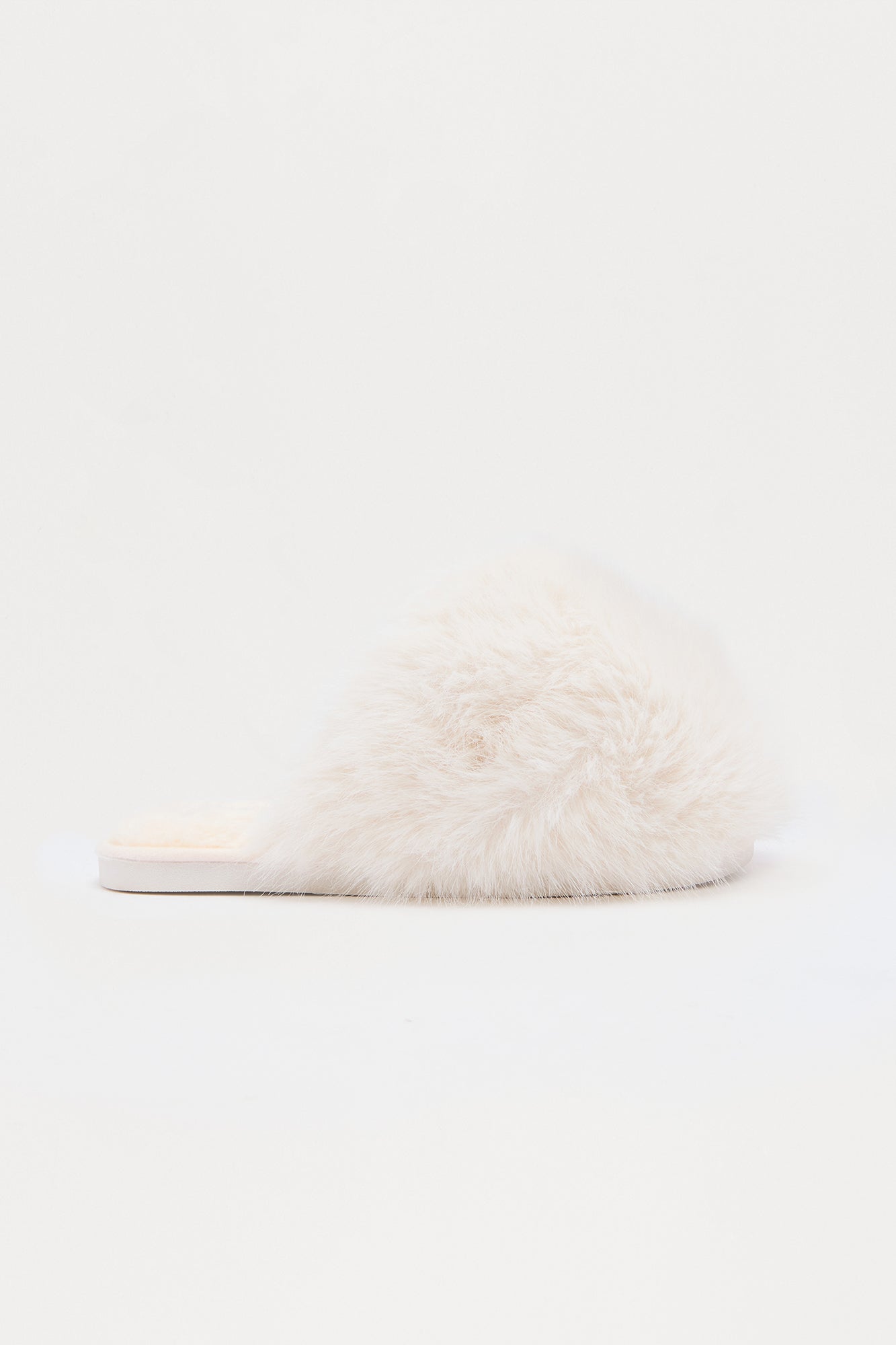 Roro Faux Fur Slippers - White