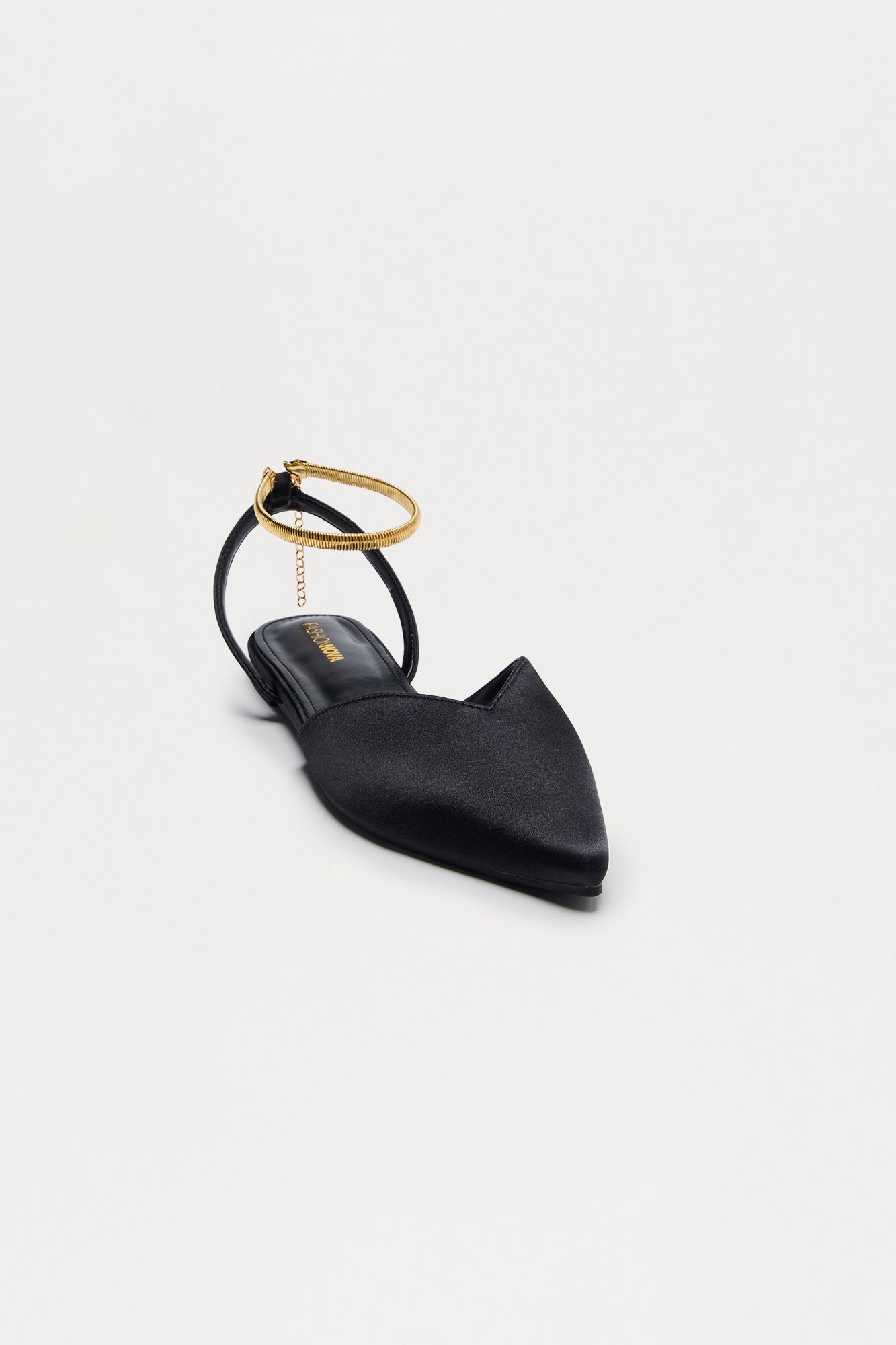 Samira Ankle Strap Flats - Black
