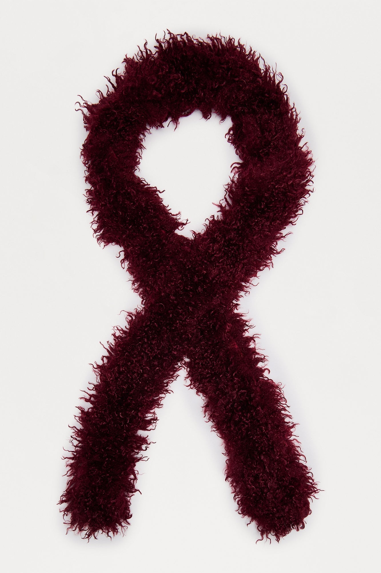 It's A Girls Night Out Faux Fur Scarf - Wine