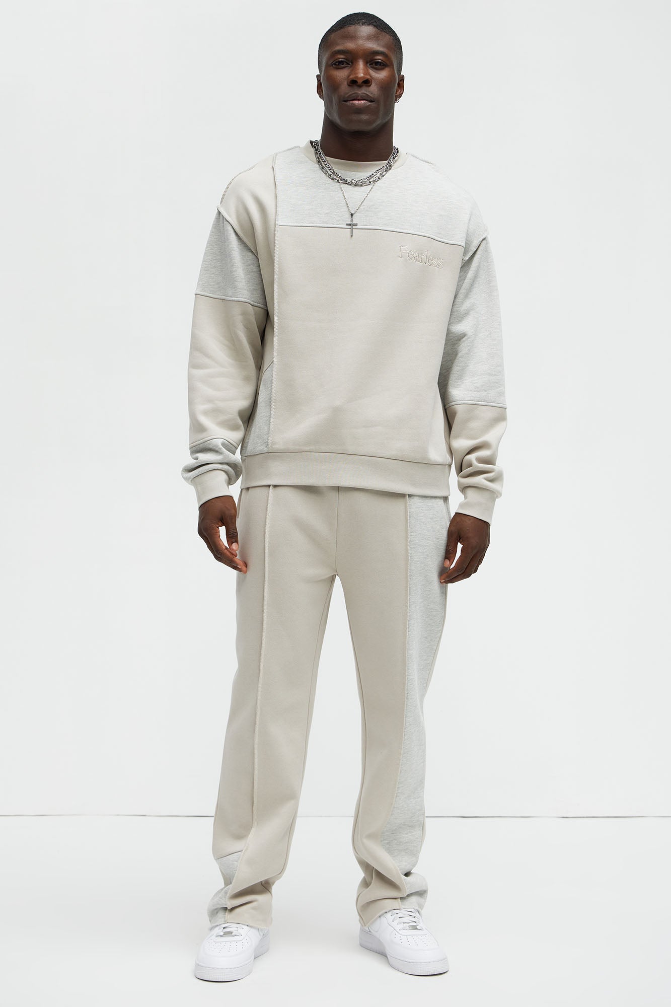 Block The Fear Sweatpants - Grey