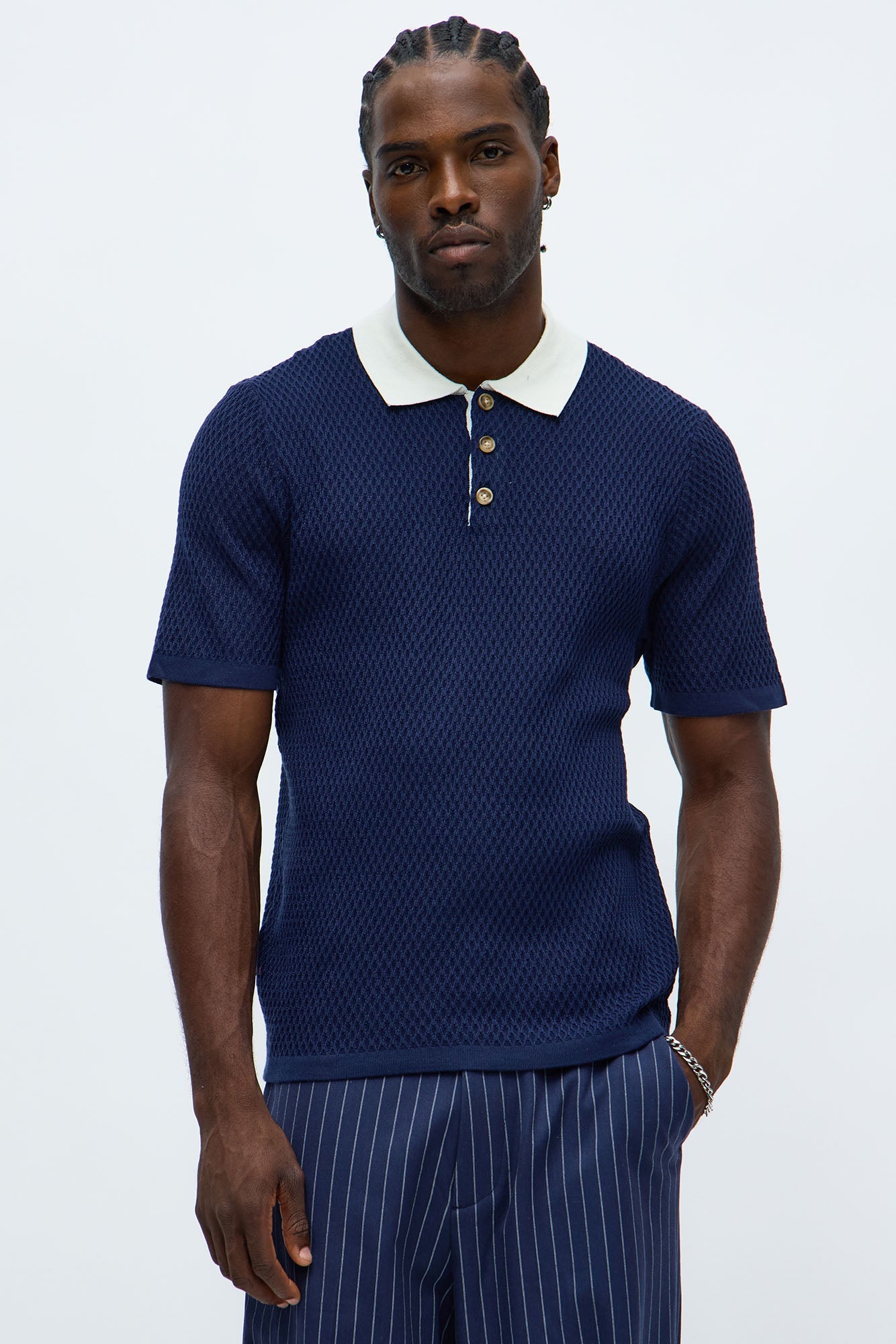 Clubhouse Textured Polo - Blue/combo