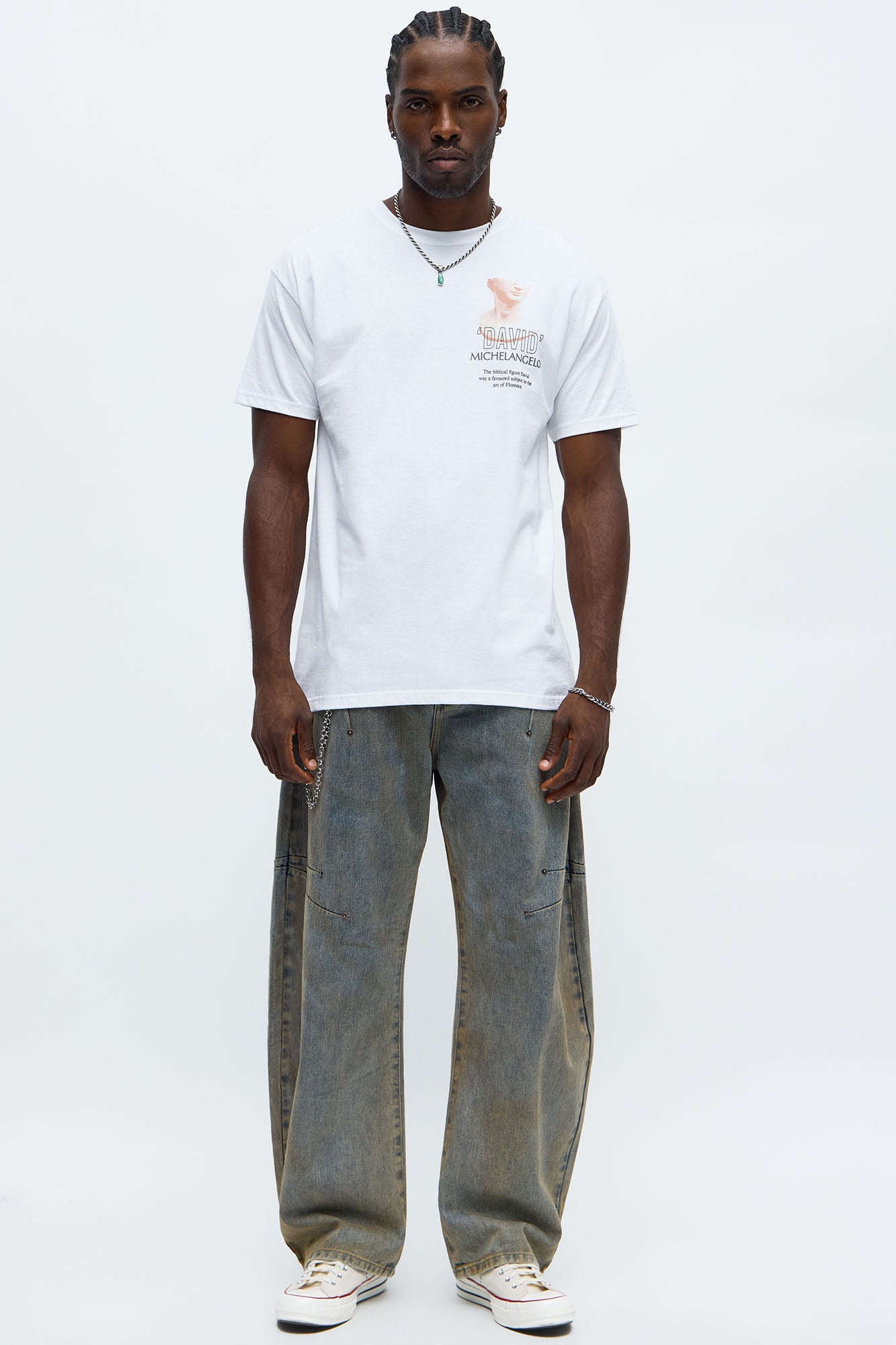 Michelangelo David Short Sleeve Tee - White