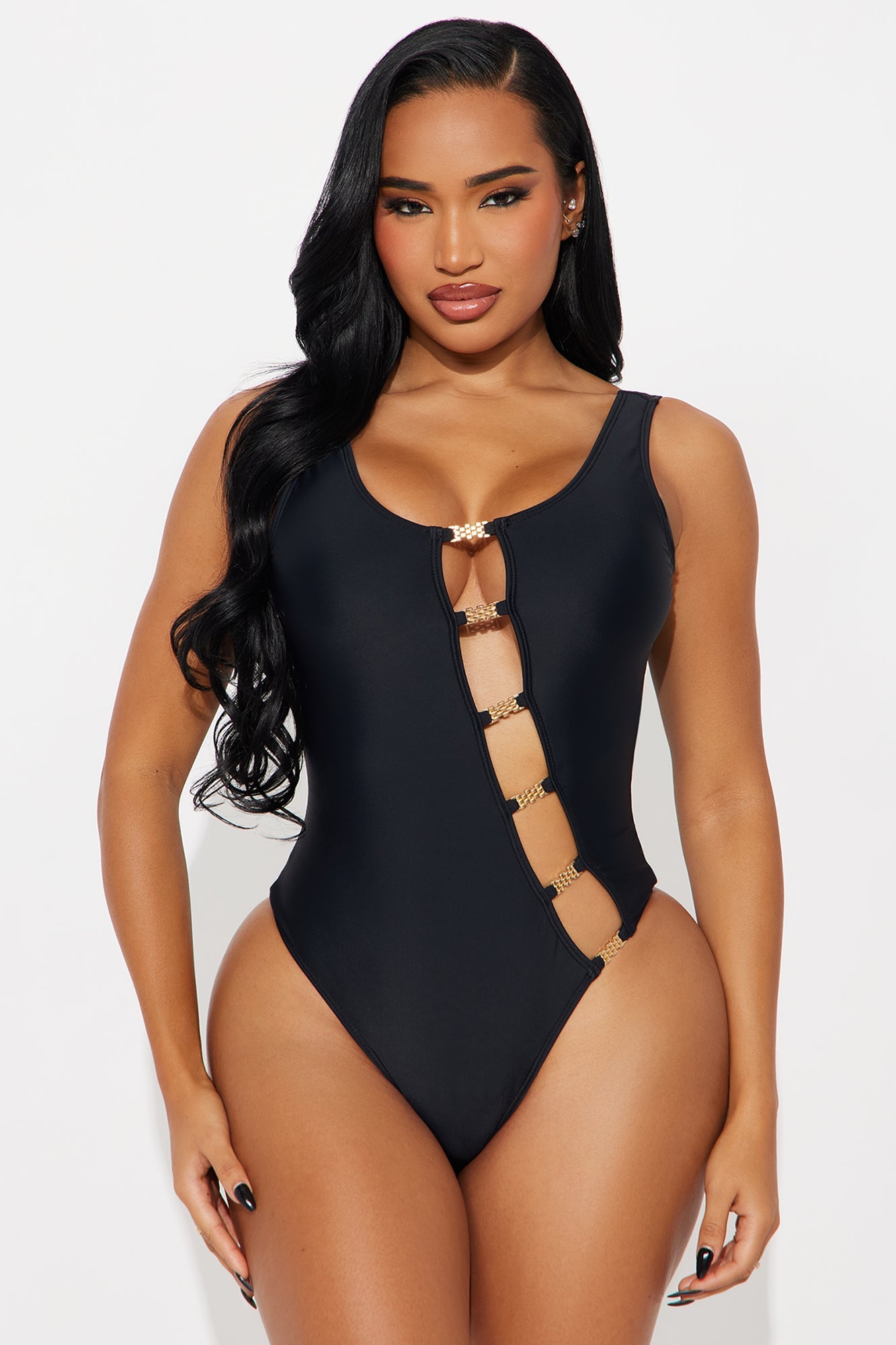 Maria Hardware Cutout 1 Piece Swimsuit - Black