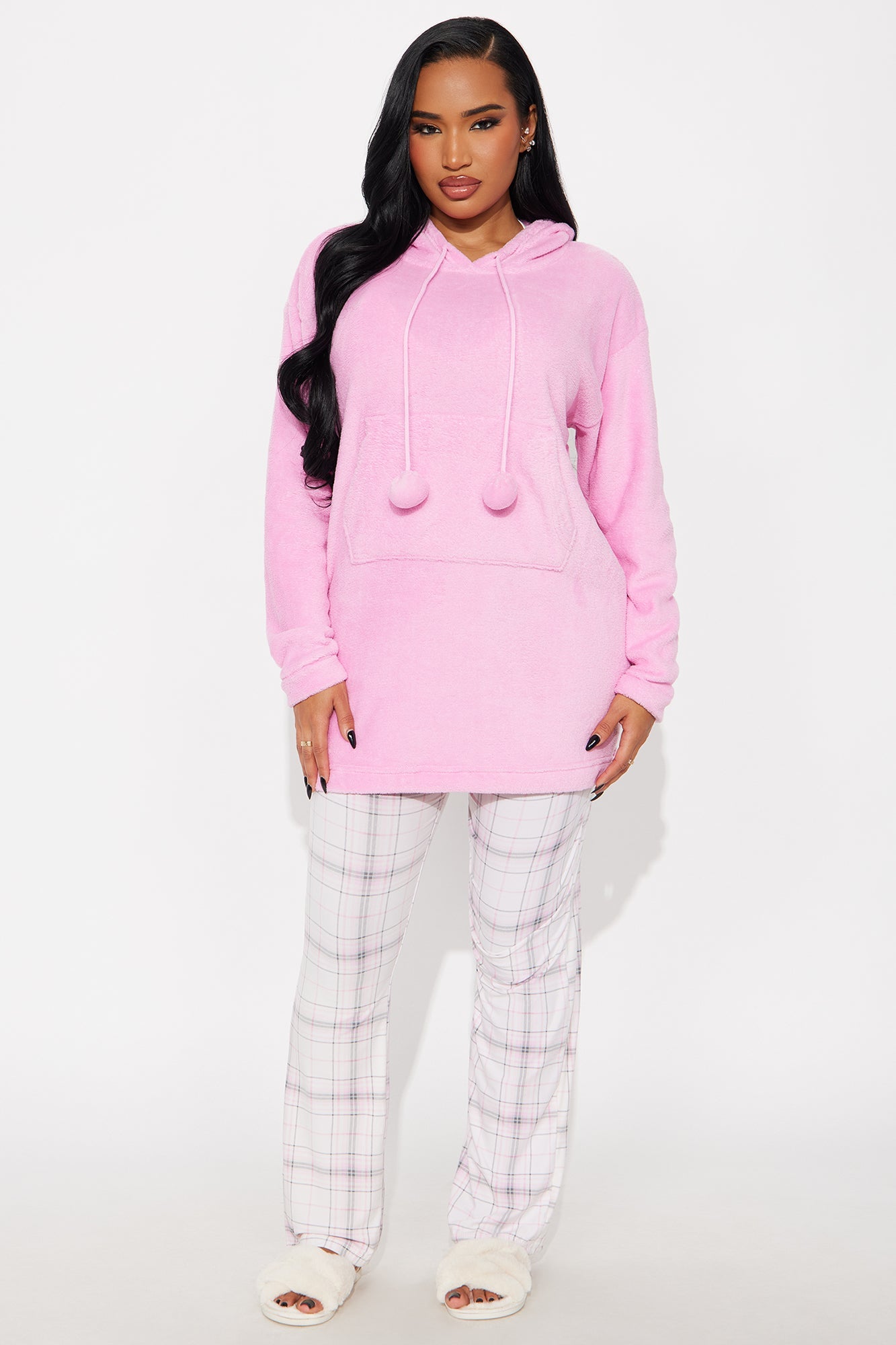 Keep You Cozy Plush PJ Hoodie - Pink