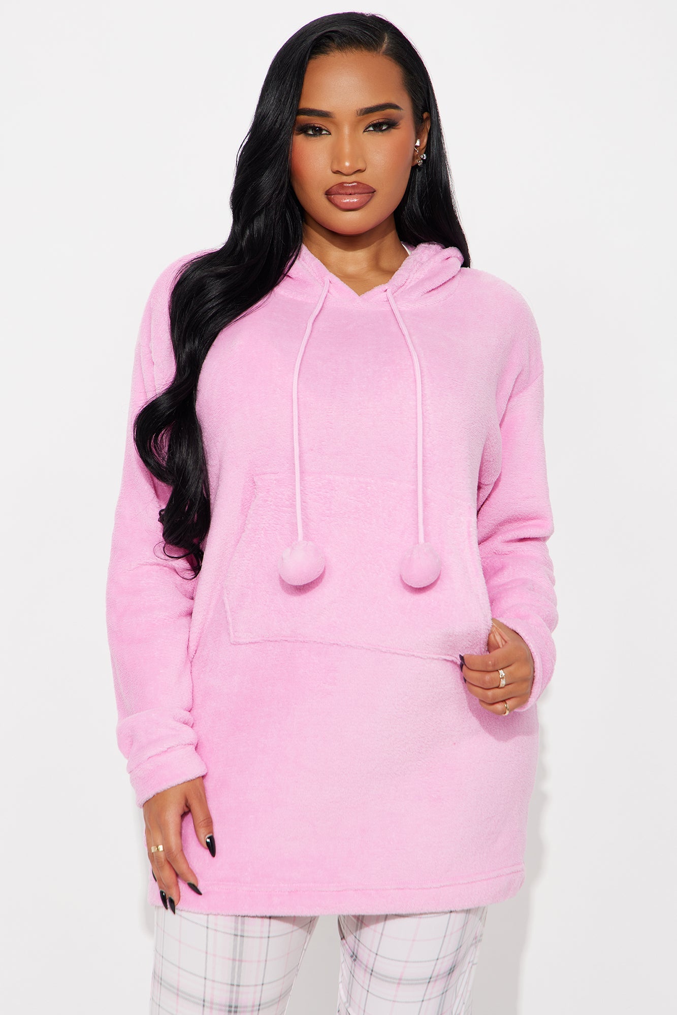 Keep You Cozy Plush PJ Hoodie - Pink