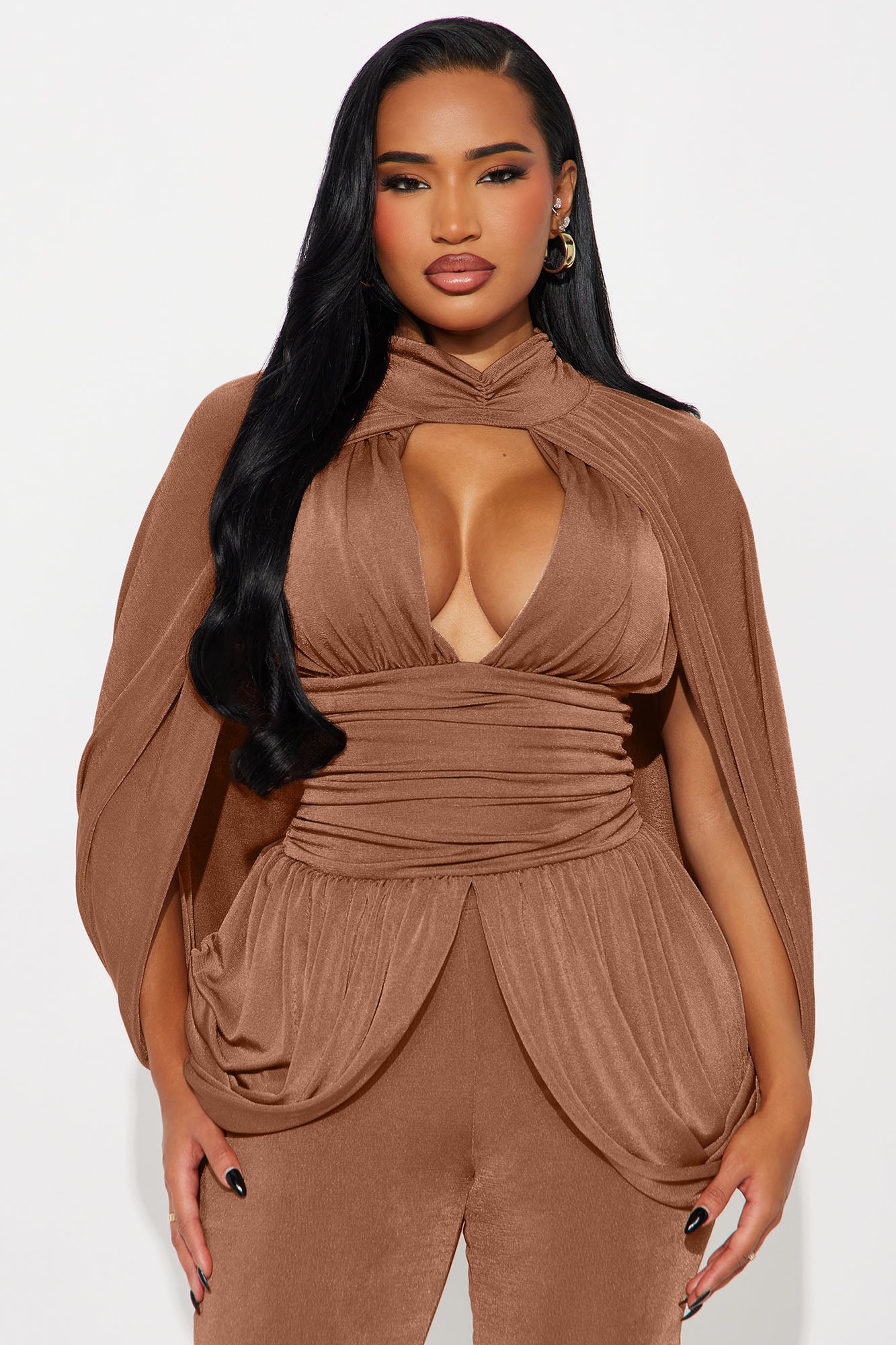 Command Attention Slinky Pant Set - Camel