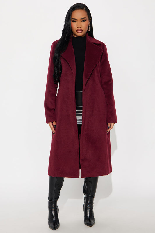 Camile Trench Coat - Wine