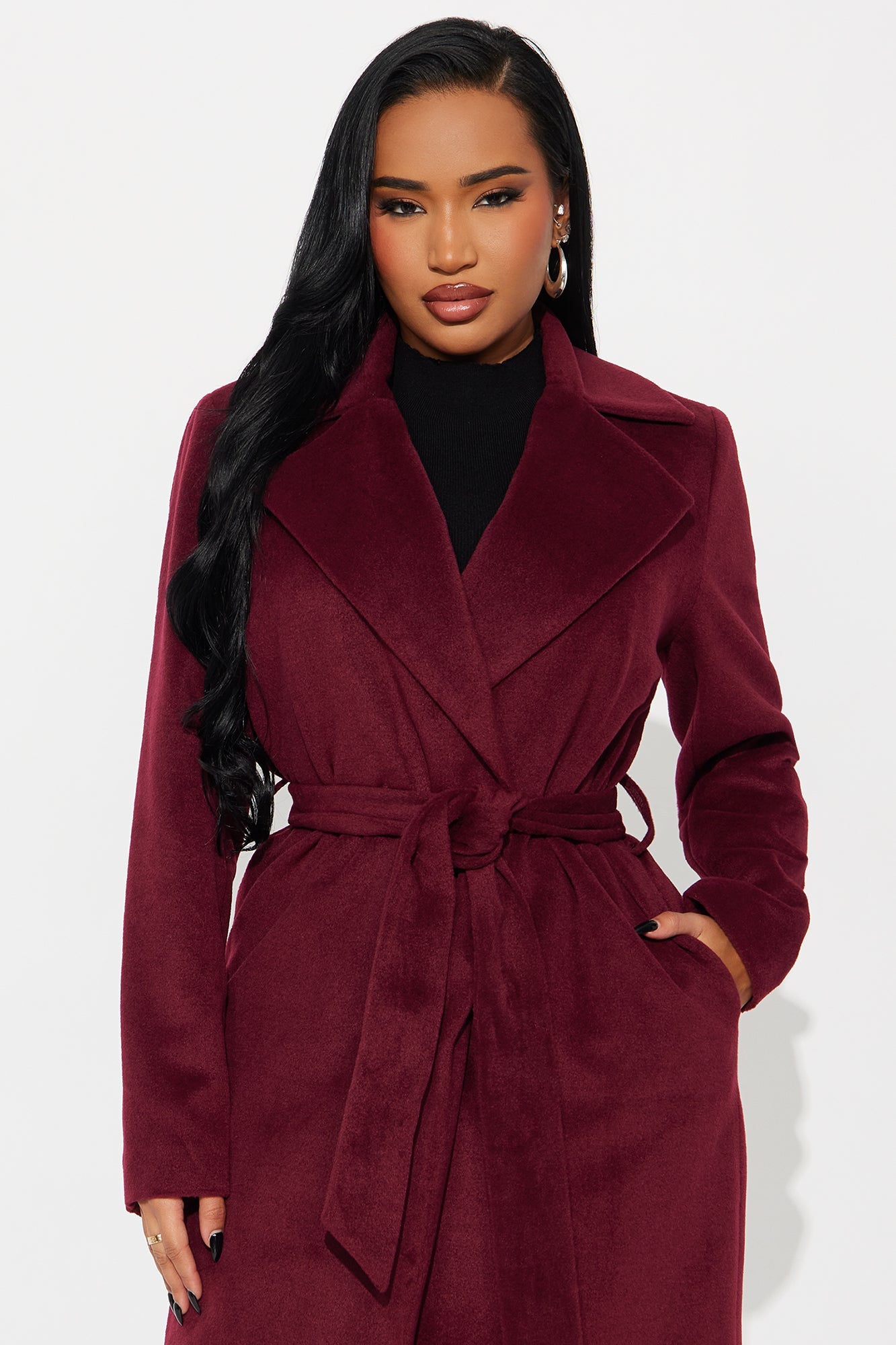 Camile Trench Coat - Wine