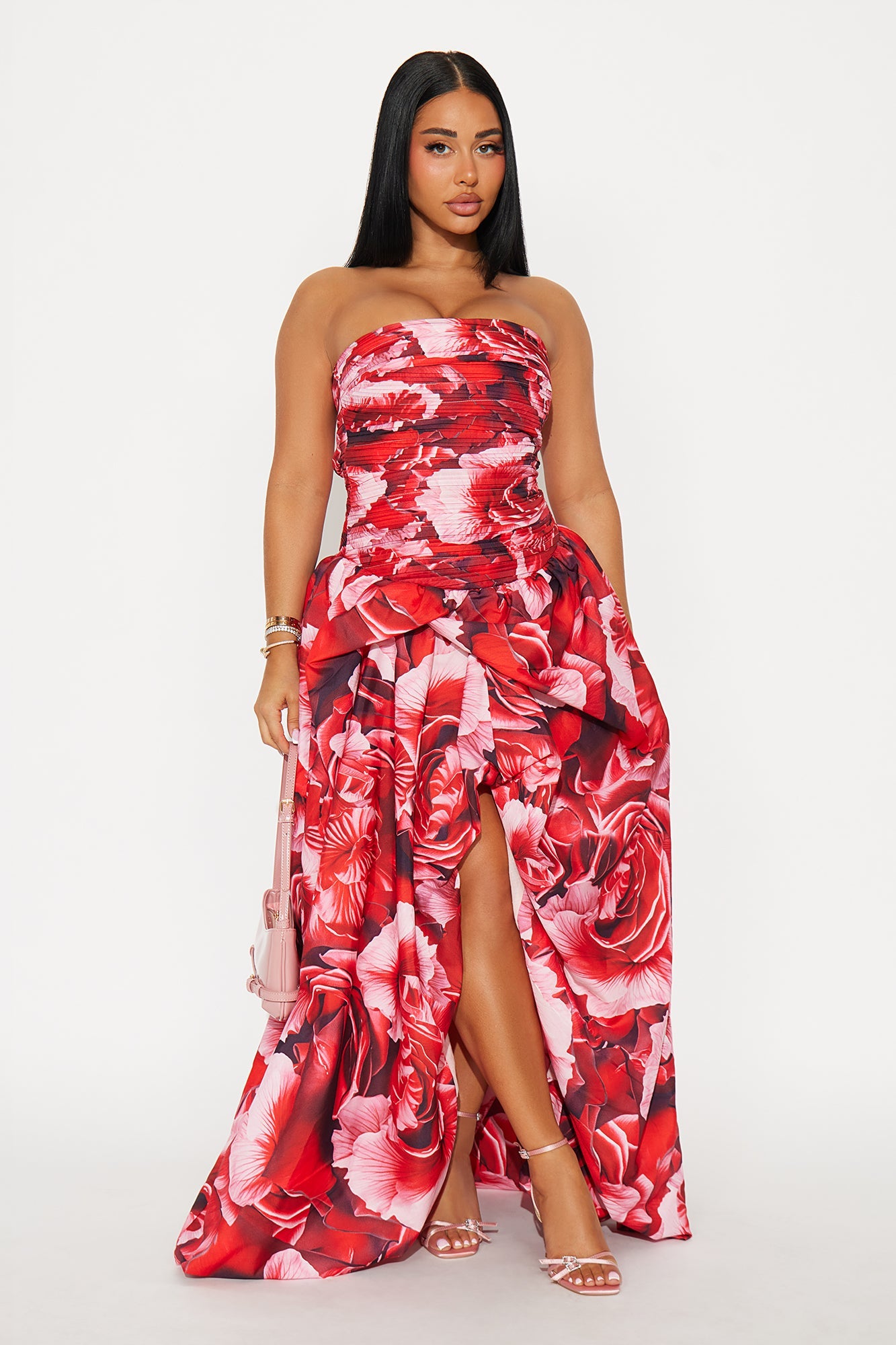 Blooming With You Strapless Gown - Pink/combo