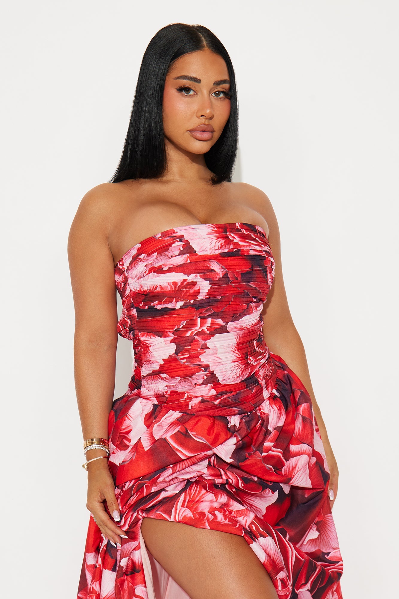 Blooming With You Strapless Gown - Pink/combo