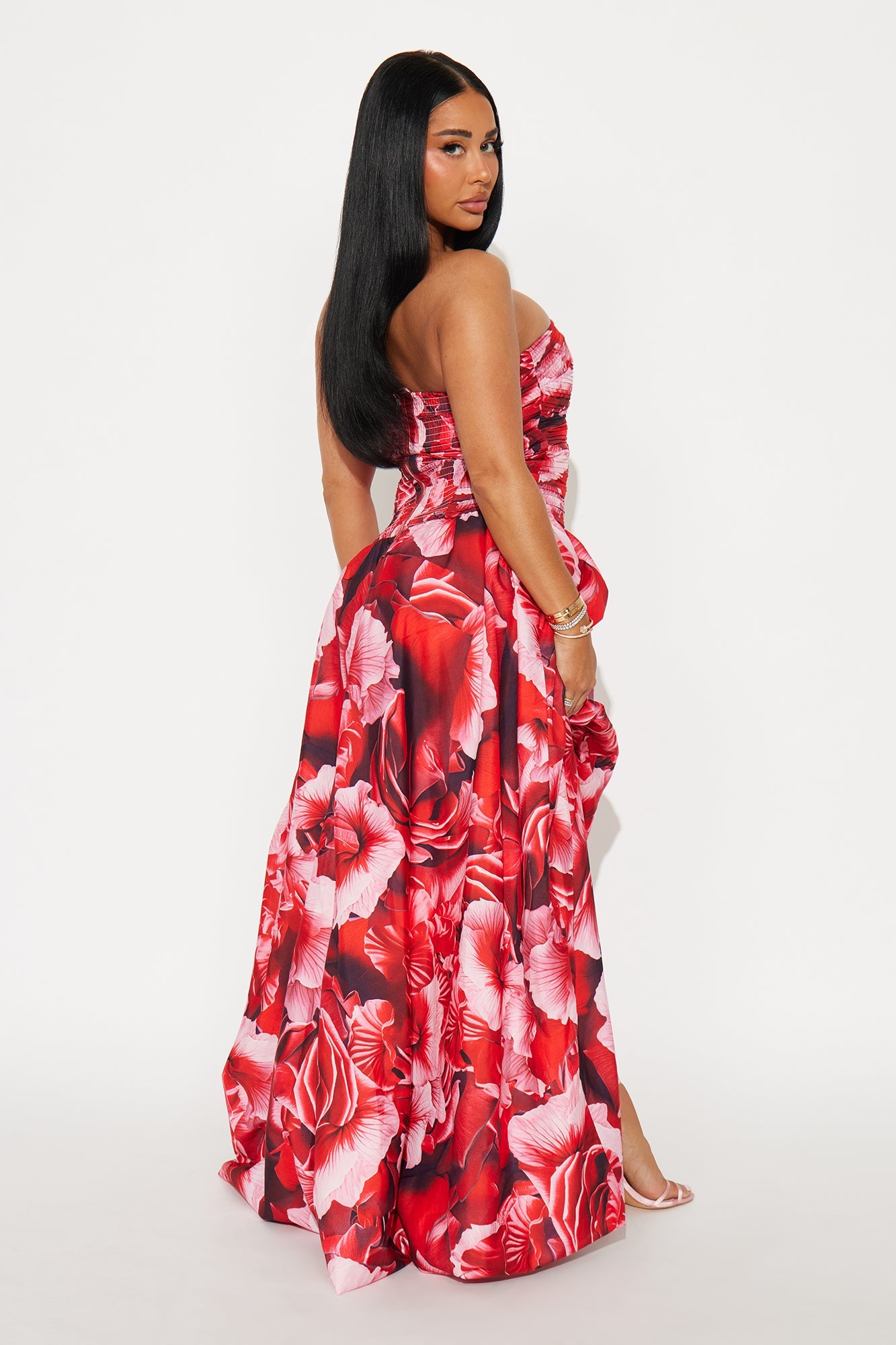 Blooming With You Strapless Gown - Pink/combo