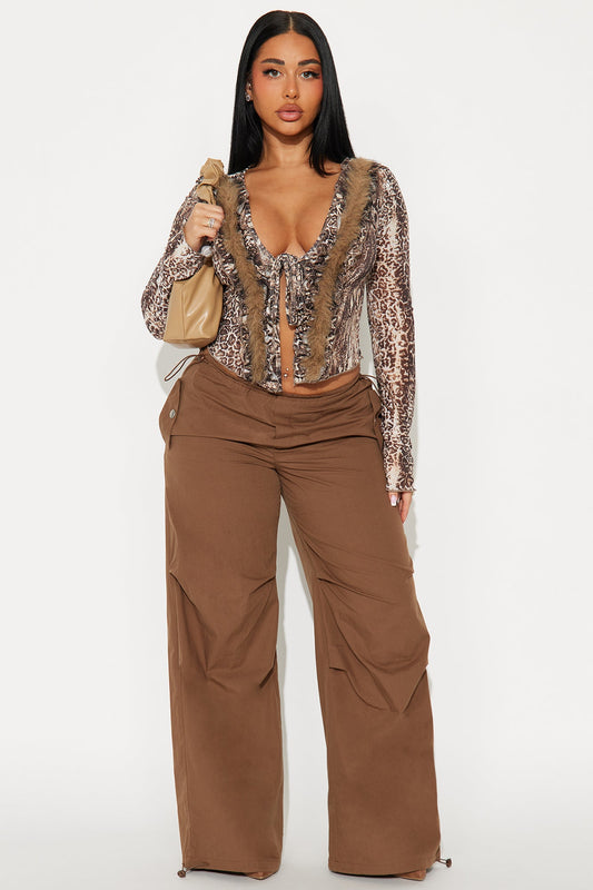 Street Smart Parachute Jogger - Brown