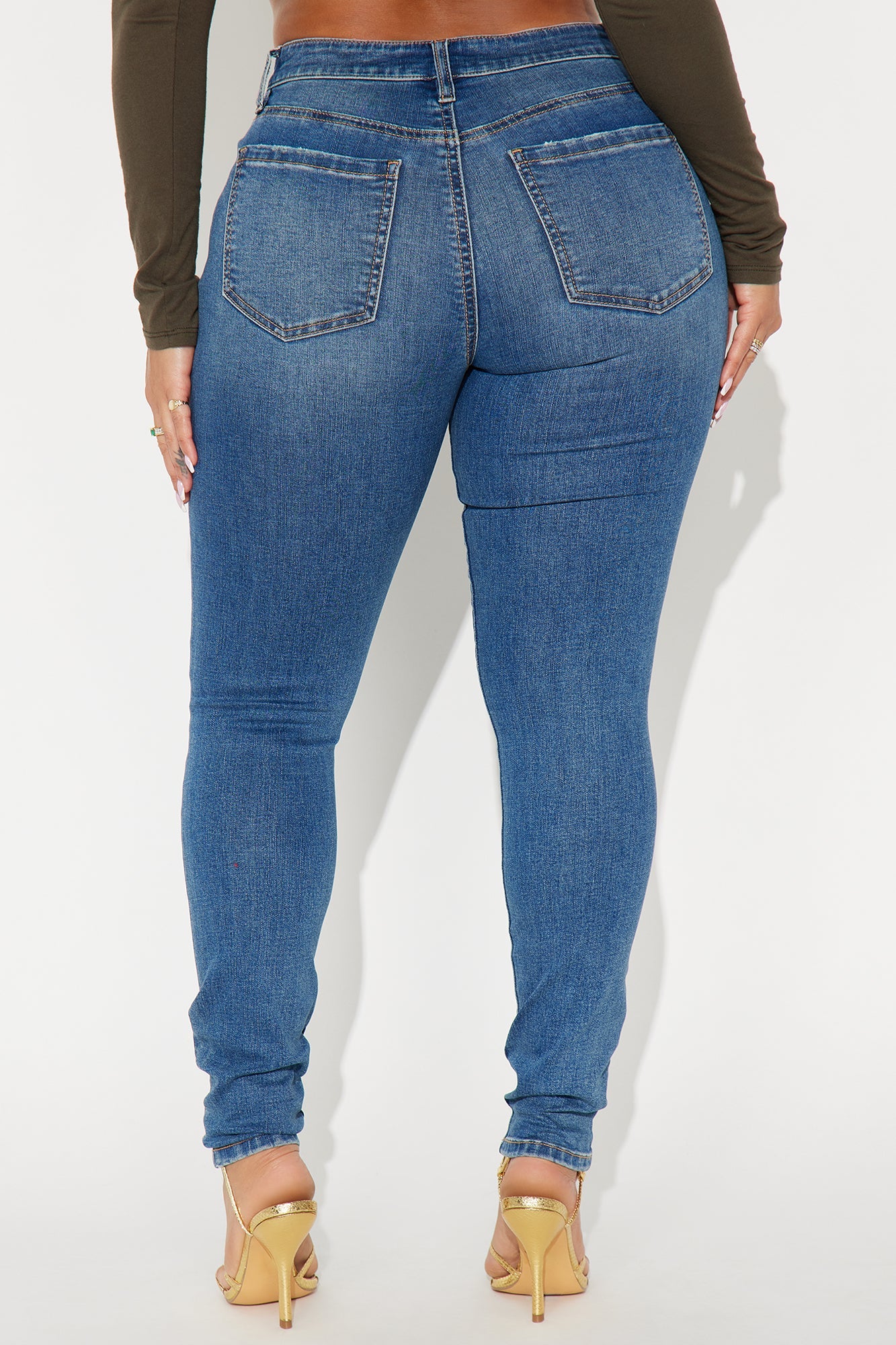 Smooth Fit Mid Rise Skinny Jeans - Medium Wash