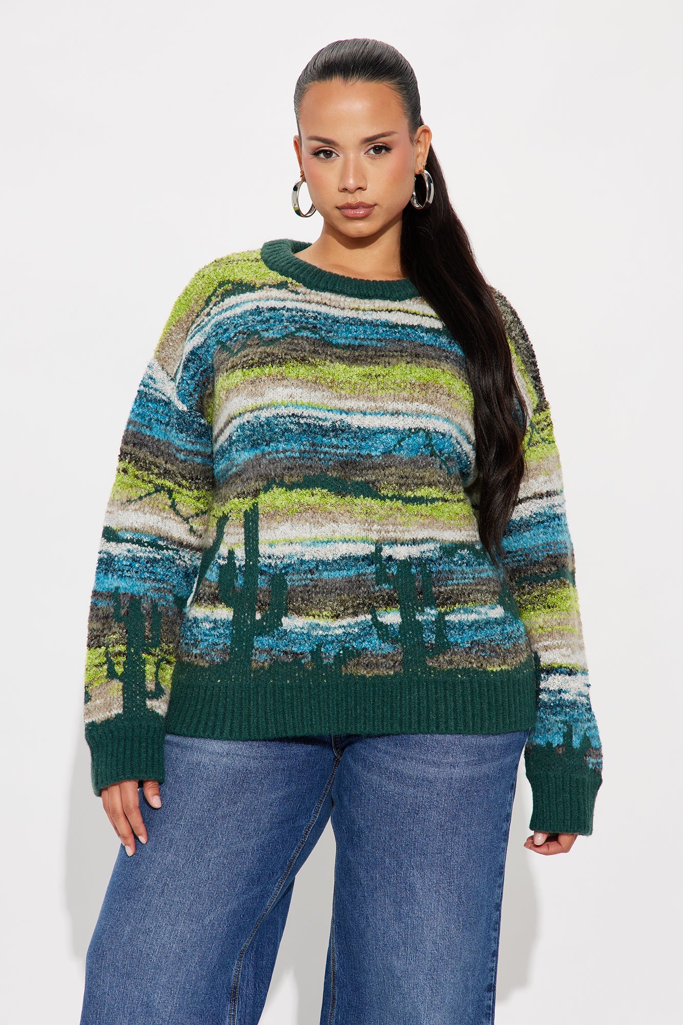 Lost In The Desert Sweater - Green/combo