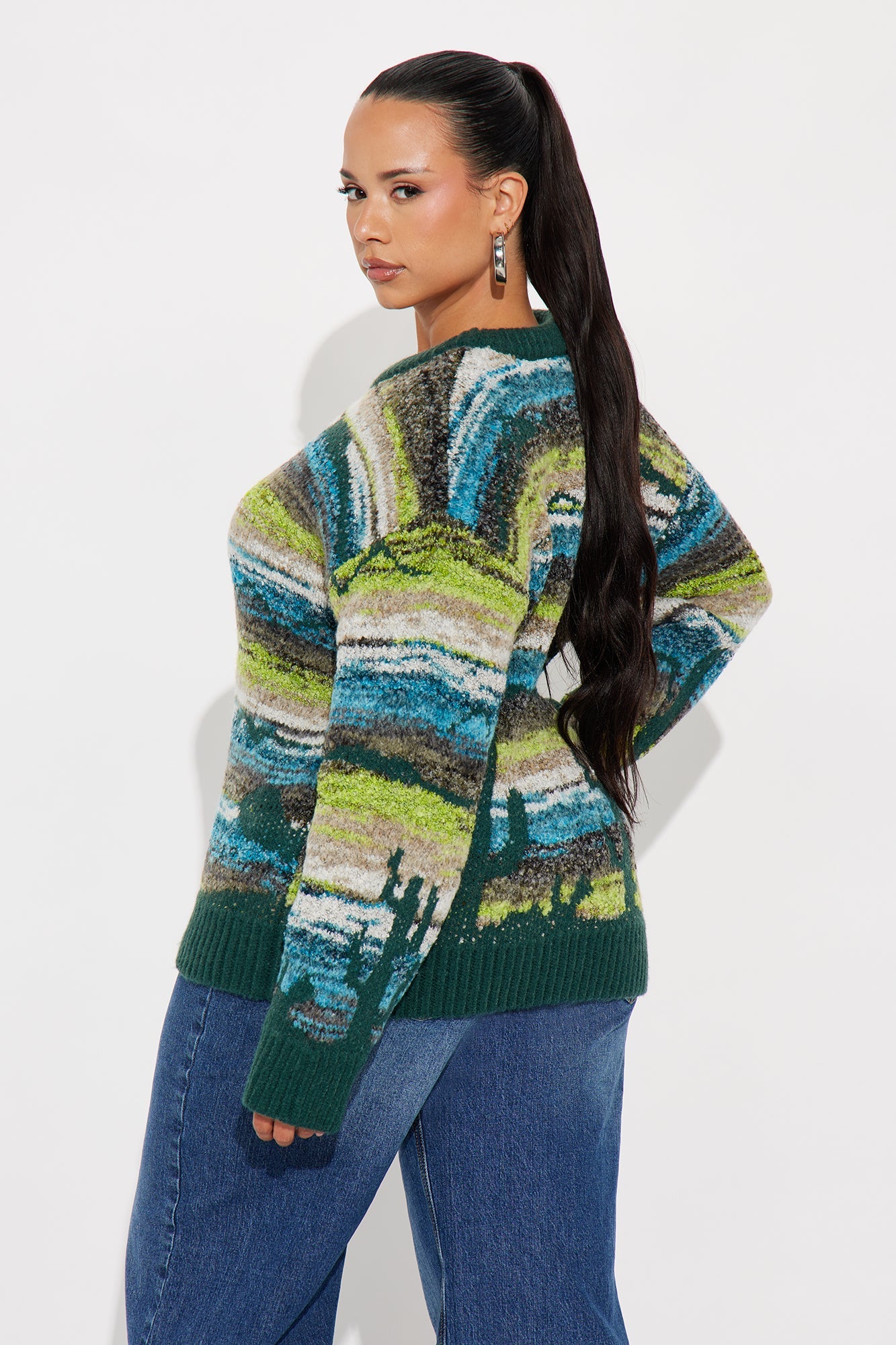 Lost In The Desert Sweater - Green/combo