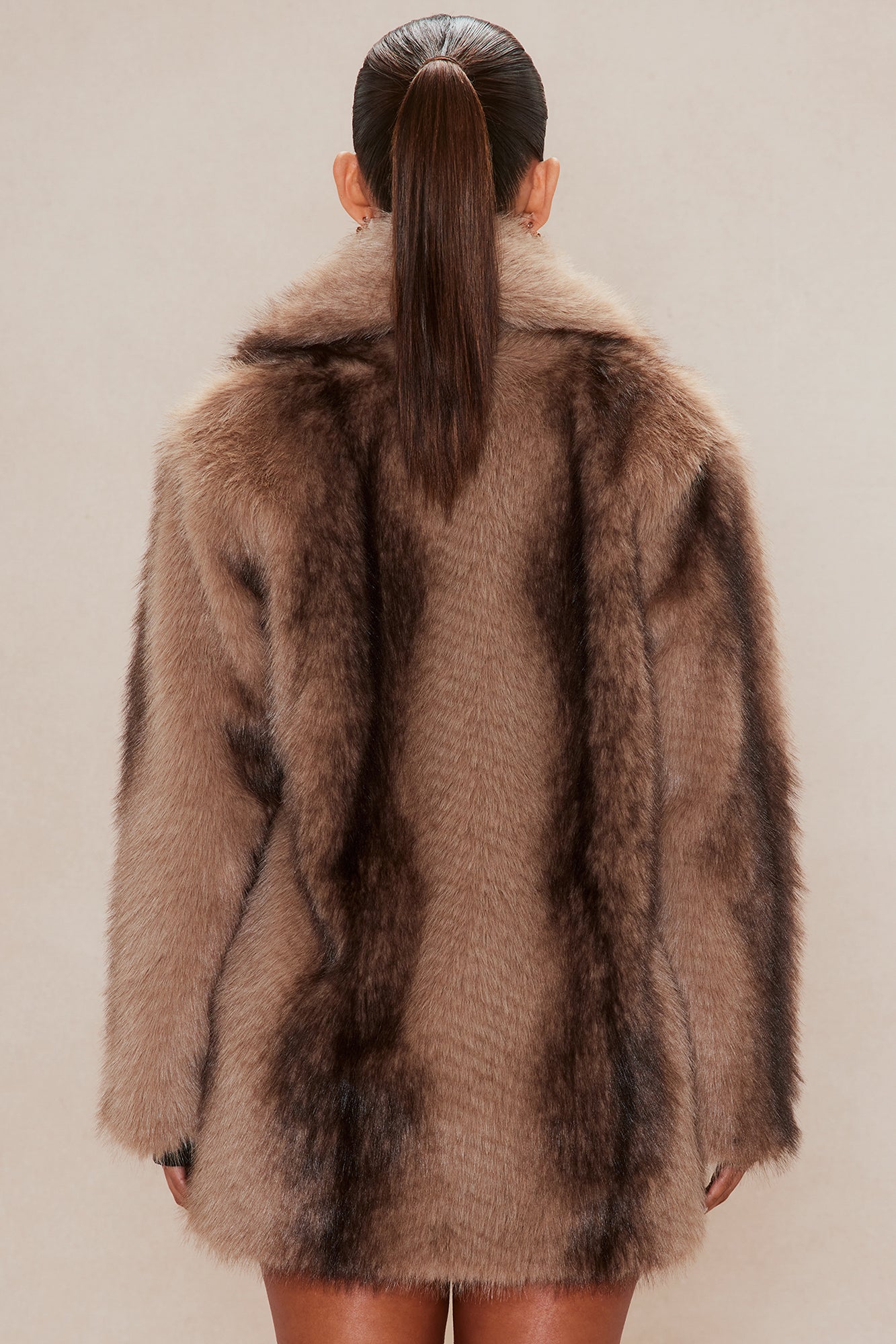 Loraine Faux Fur Jacket - Mocha/combo