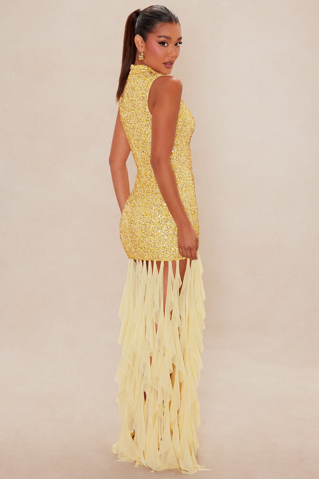 Lavinia Sequin Maxi Dress - Butter Yellow