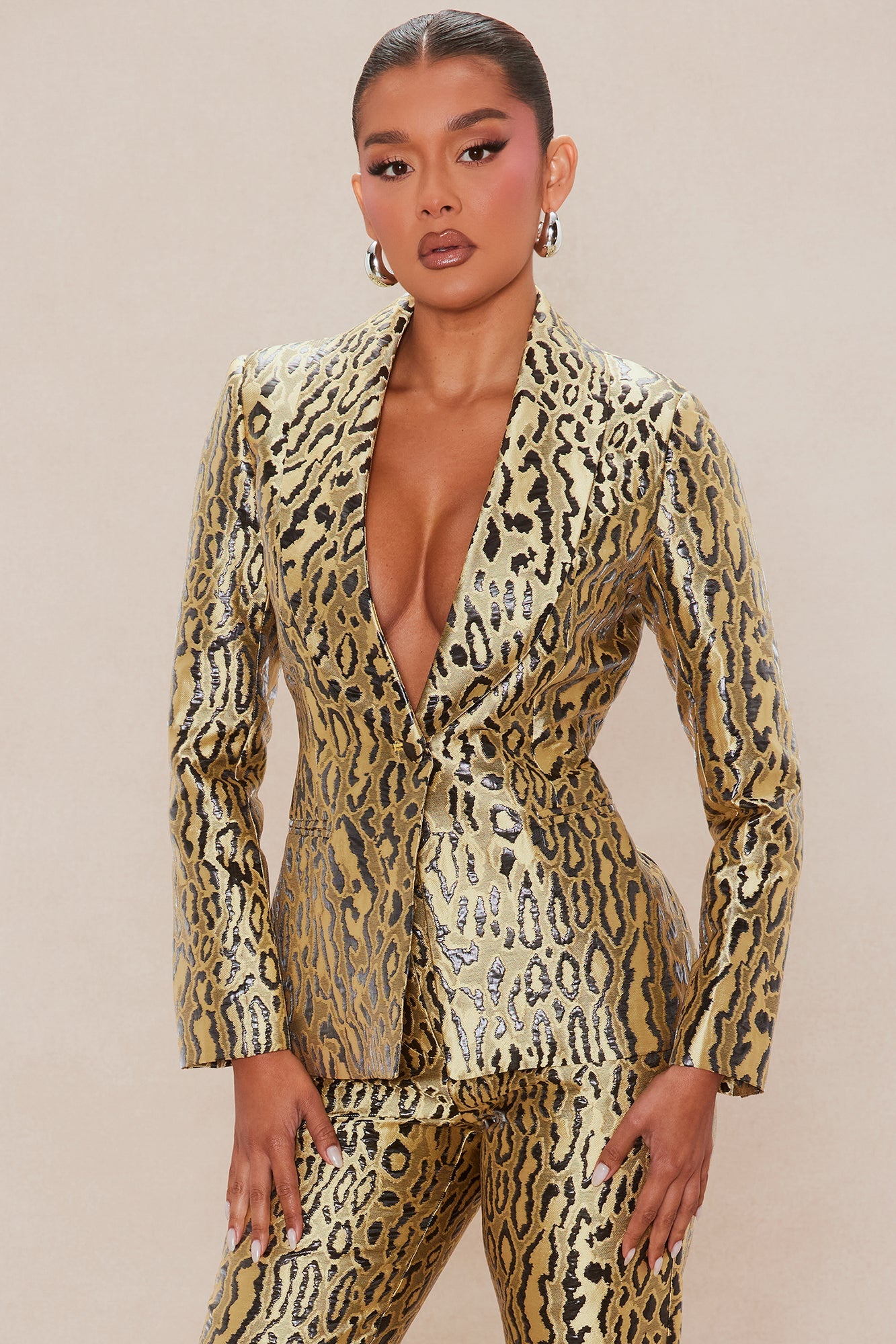 Kassandra Leopard Blazer Suit Set - Leopard