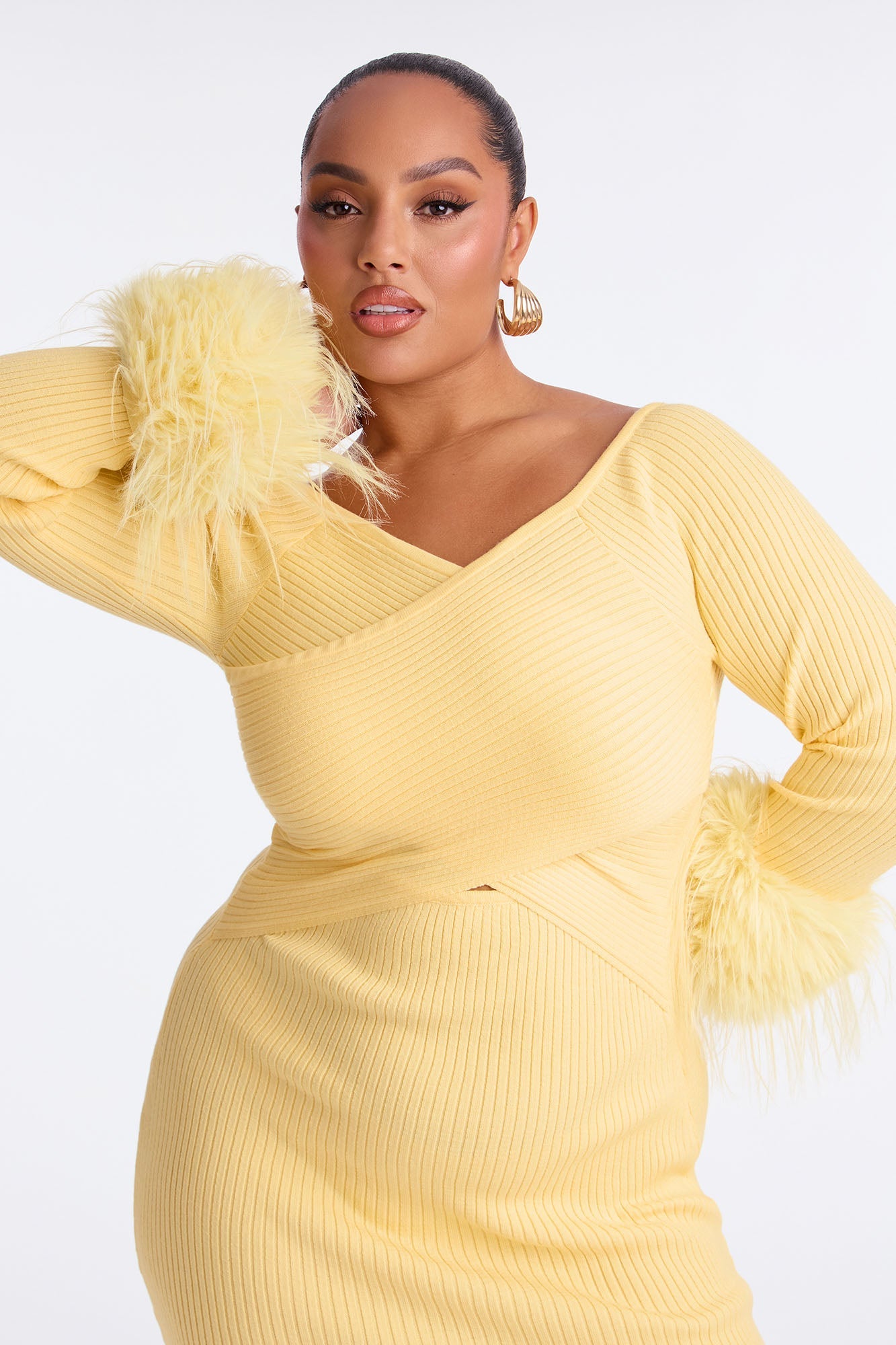 Cozy Plots Off Shoulder Maxi Dress - Butter Yellow