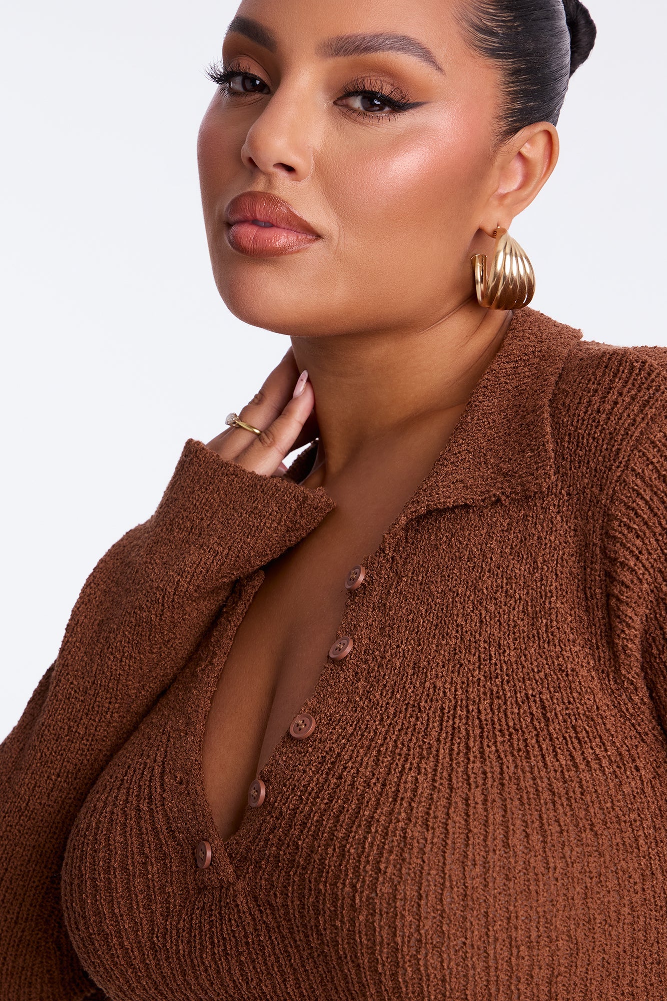 Angelic Sweater Maxi Dress - Brown