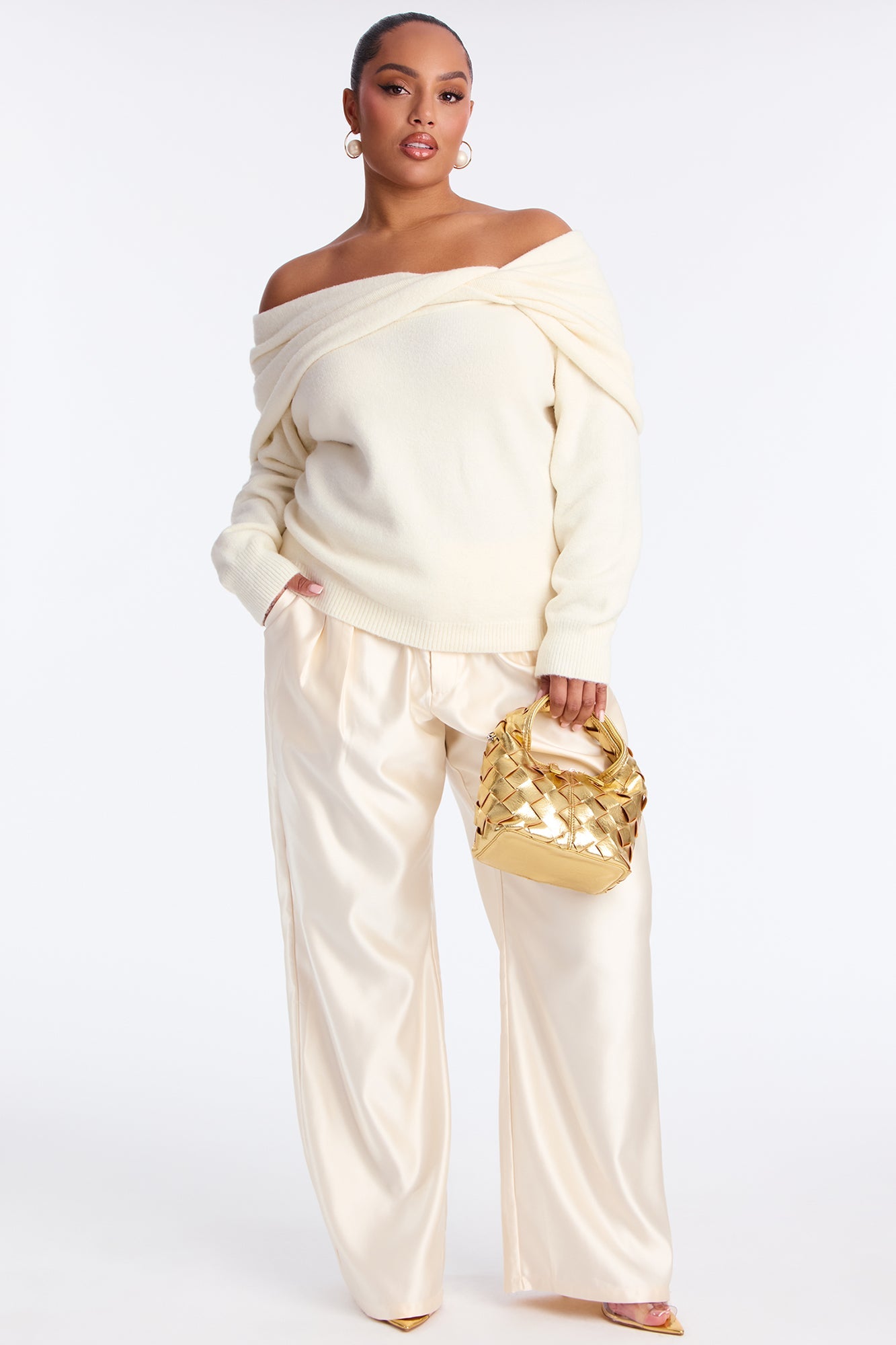 Natalya Twist Sweater Top - Ivory