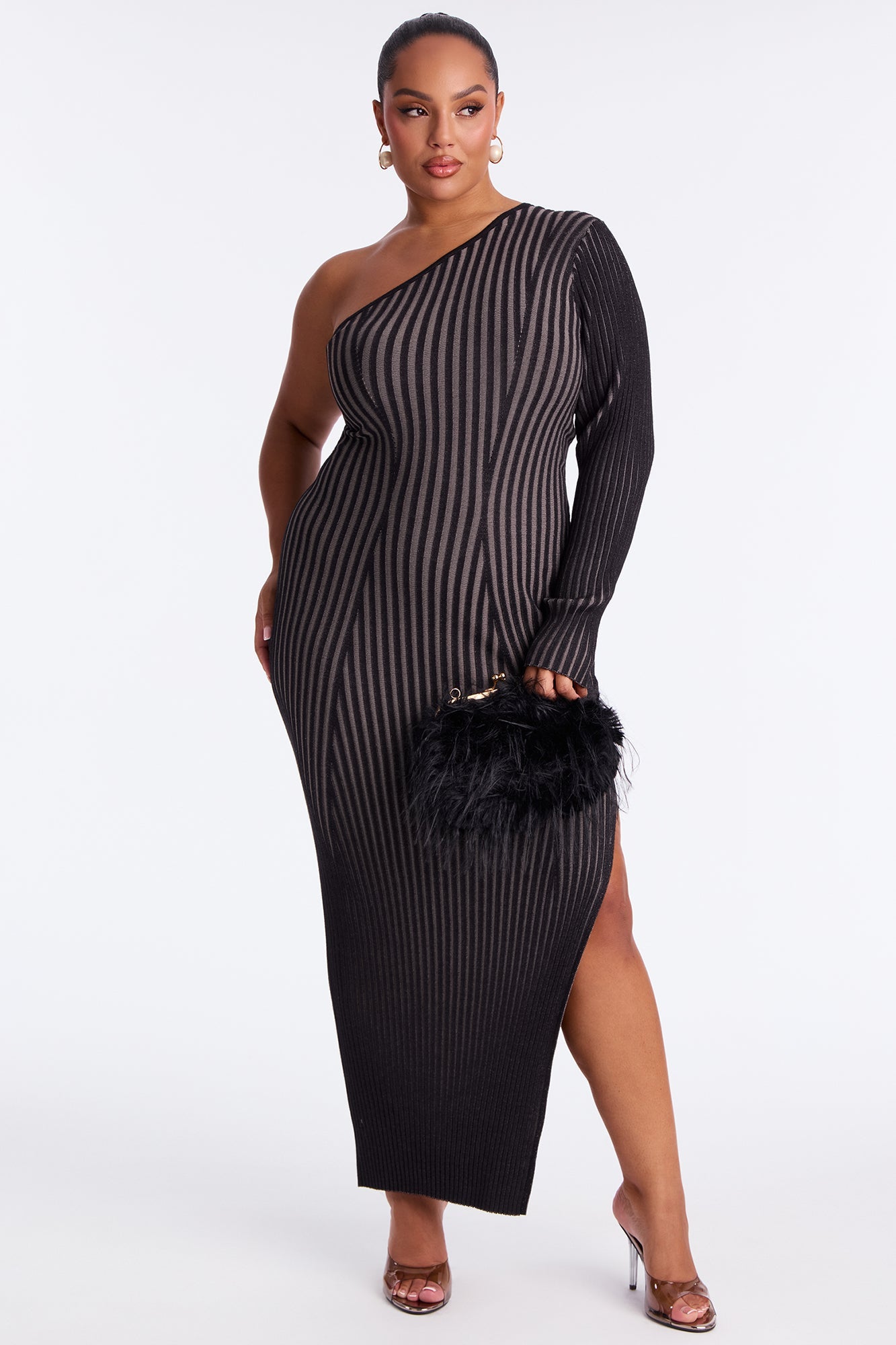 Never Late Sweater Maxi Dress - Black