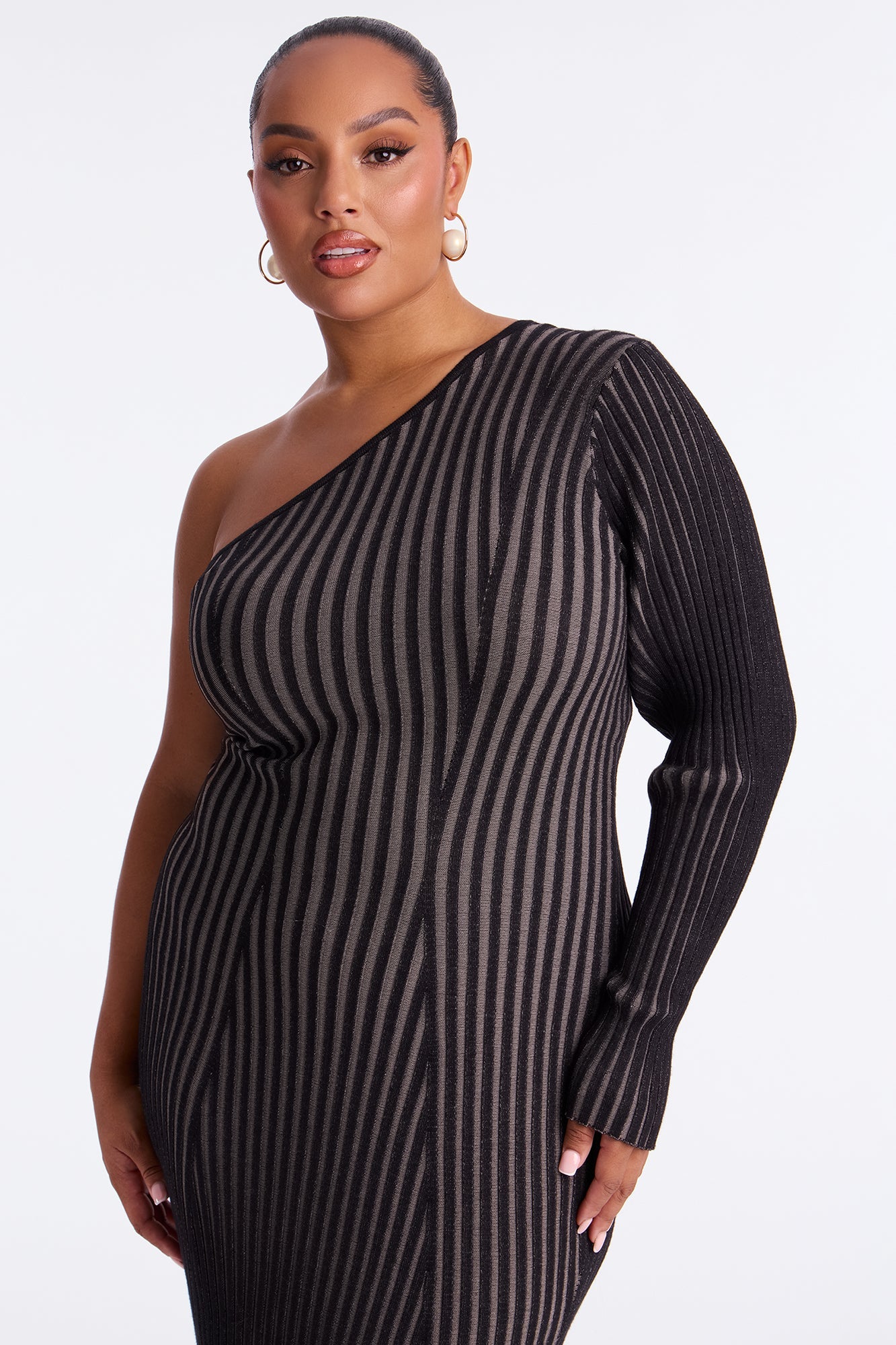 Never Late Sweater Maxi Dress - Black