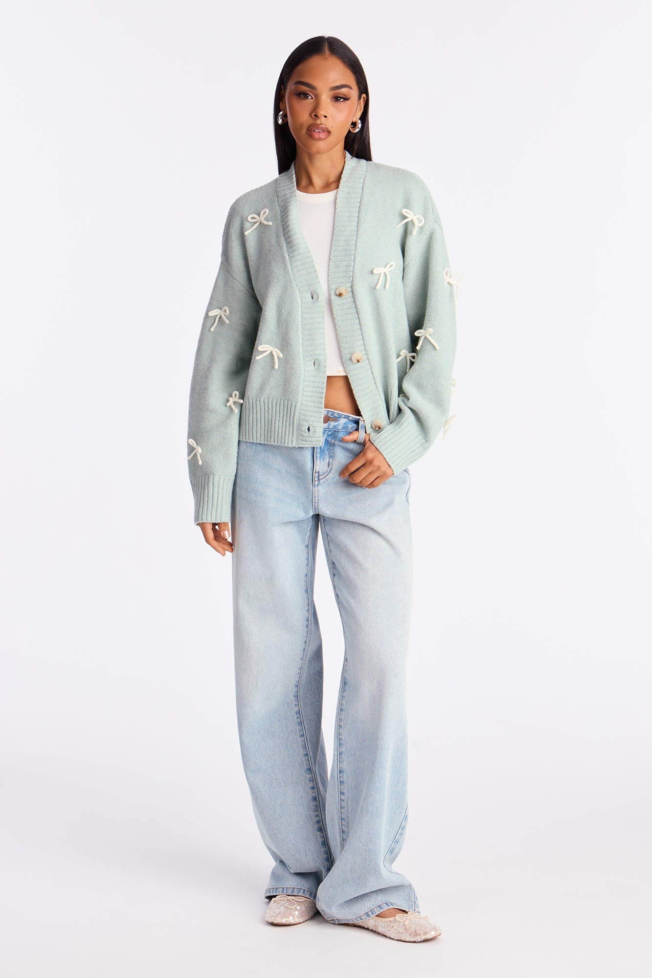 Pretty Little Ties Cardigan Sweater - Sage