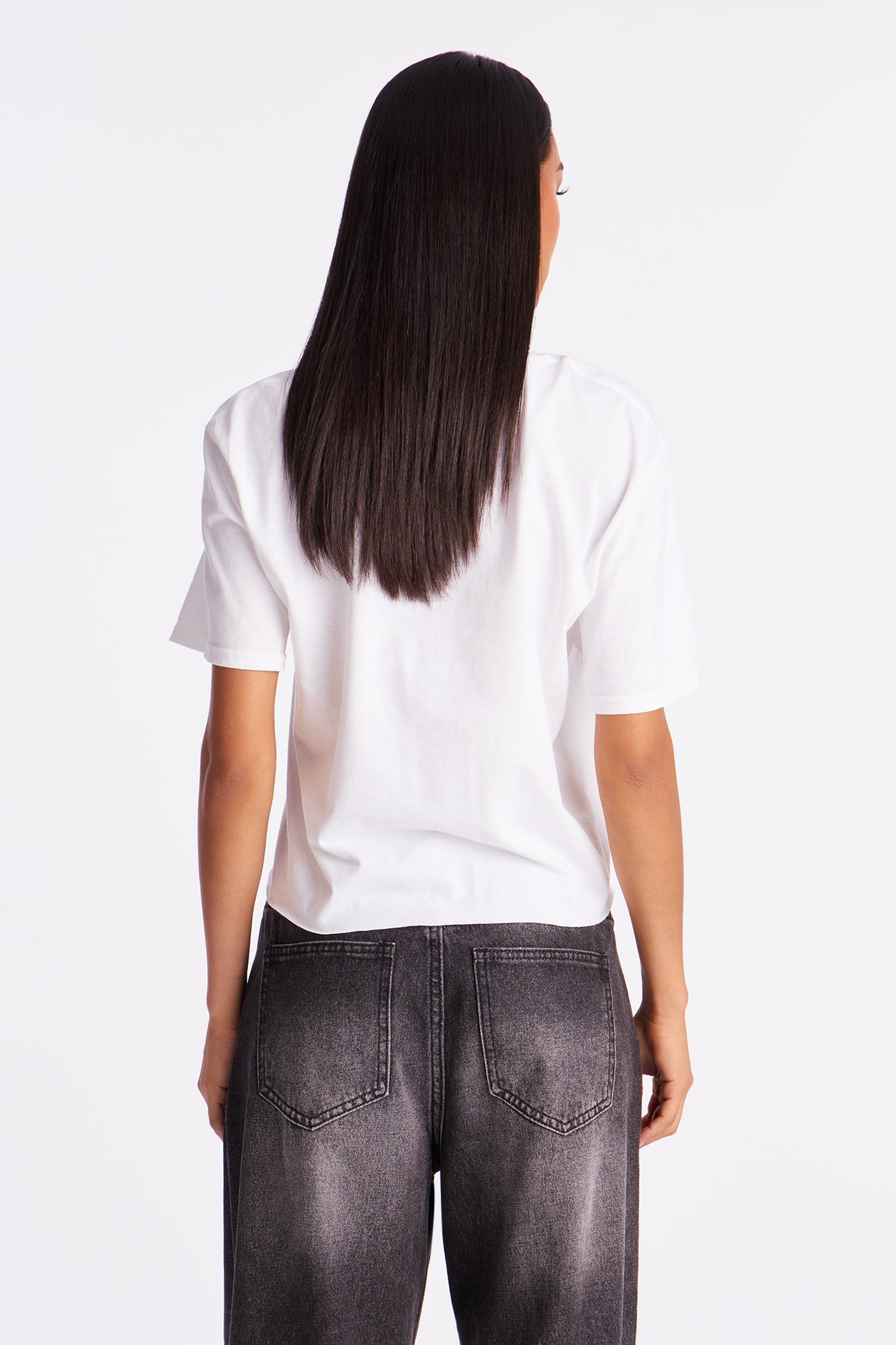 Take a Peek Cropped Tee - White