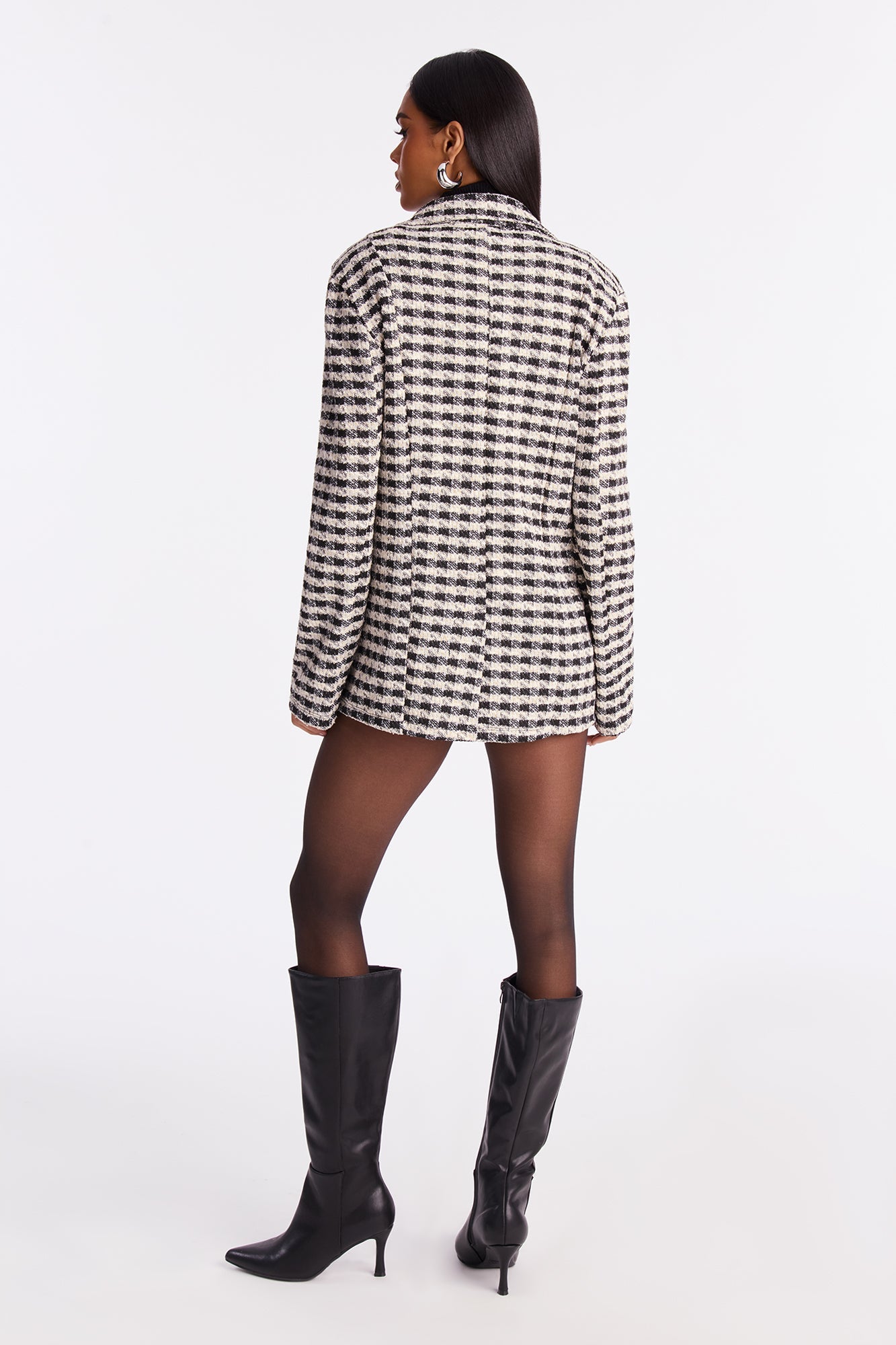 Personal Touch Tweed Micro Short Set - Black/White