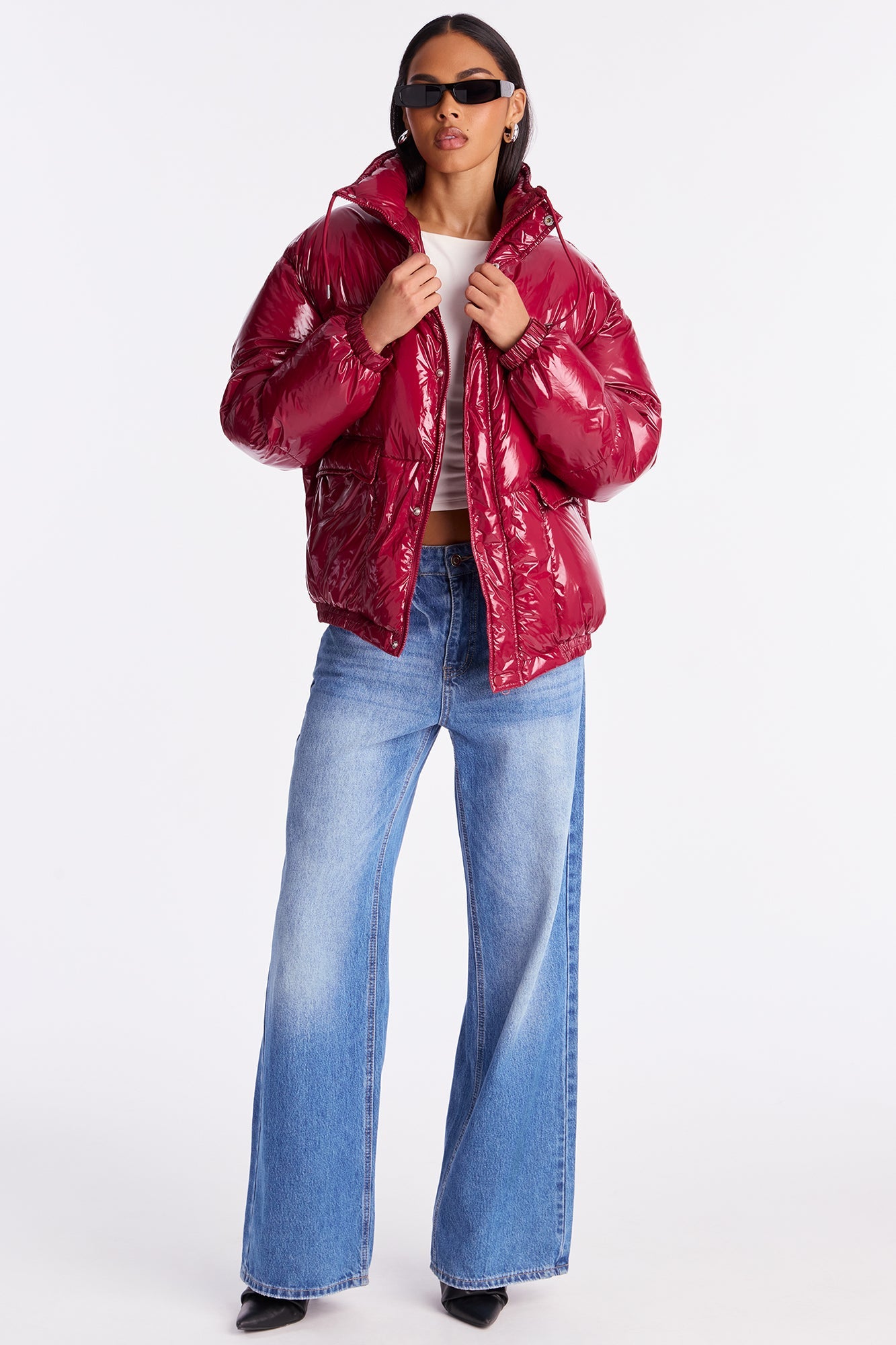 City Swagger Puffer Jacket - DarkRed