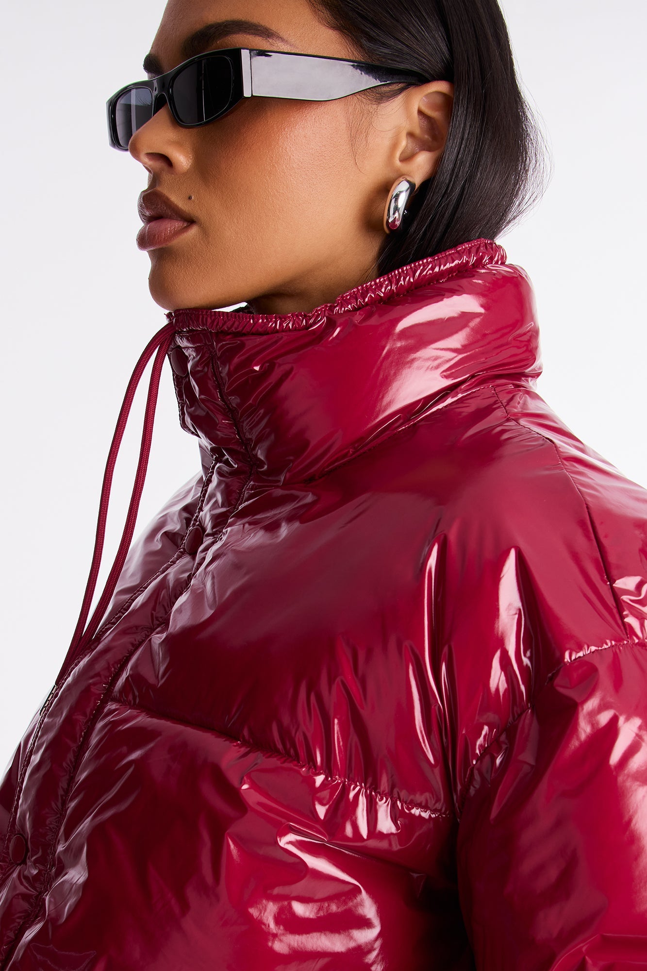 City Swagger Puffer Jacket - DarkRed