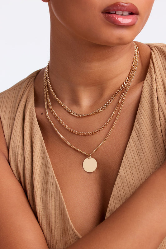 Simple Pleasures Layered Necklace - Gold