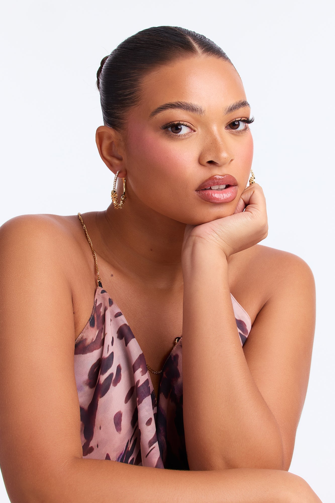 Glitz Loop Hoop Earrings - Gold