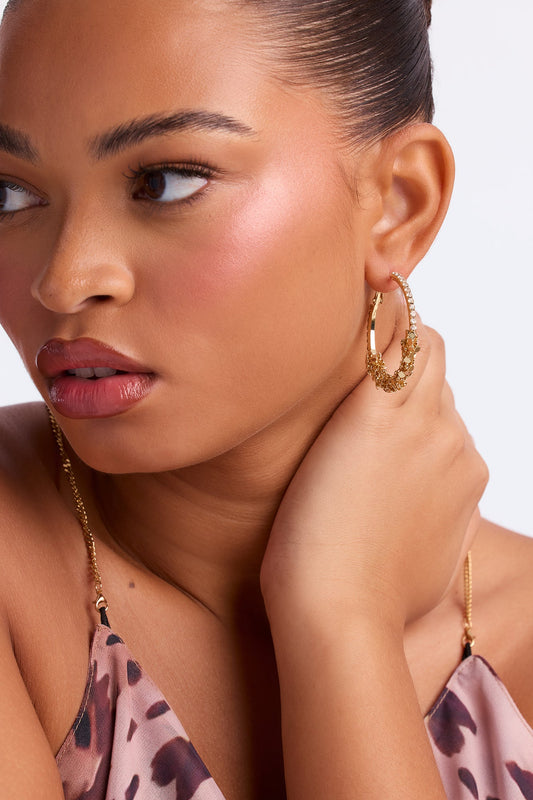 Glitz Loop Hoop Earrings - Gold