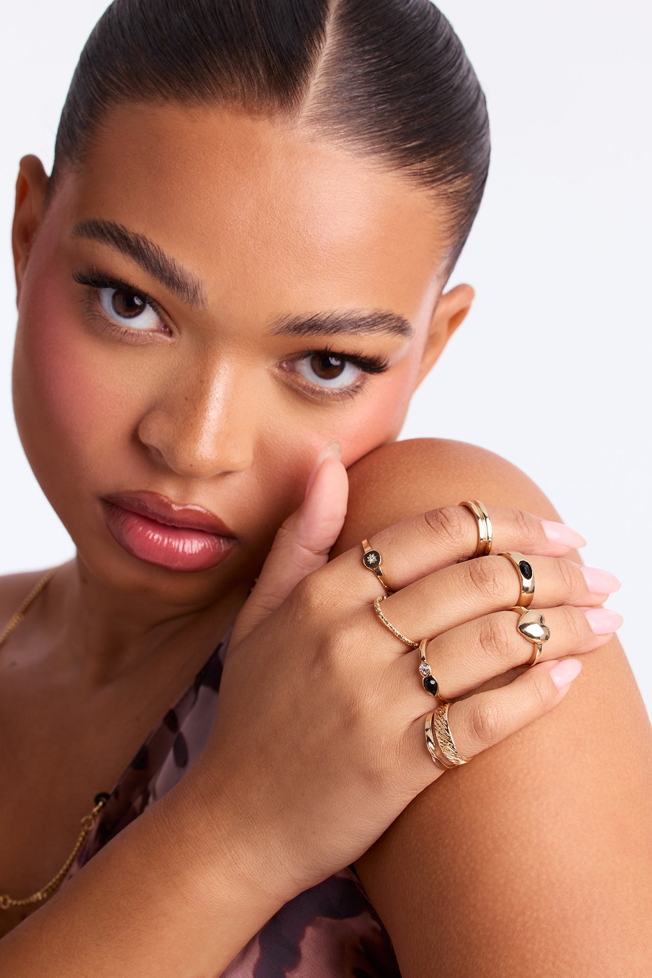 Lovers Treasure 10 Piece Multi Ring Set - Gold