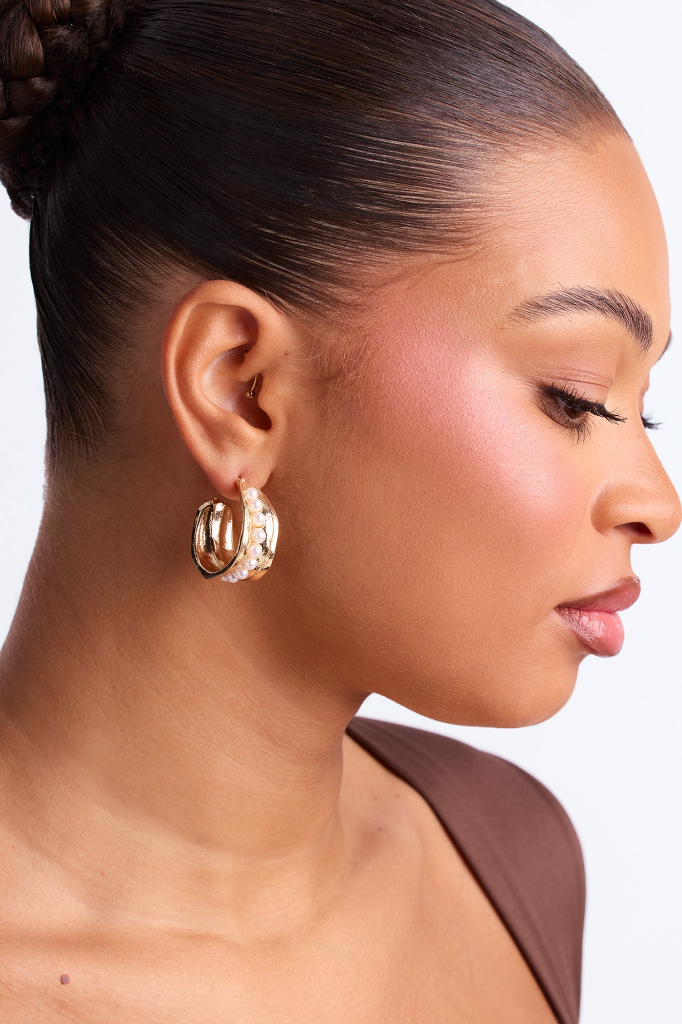 Pearly Girl 2 Pair Earring Set - Gold/combo