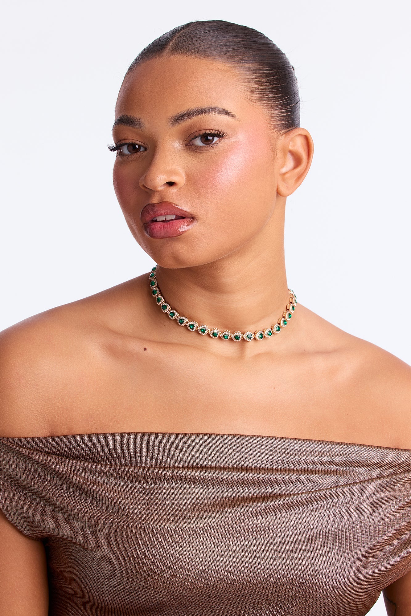 Loving On You Choker - Gold/Green