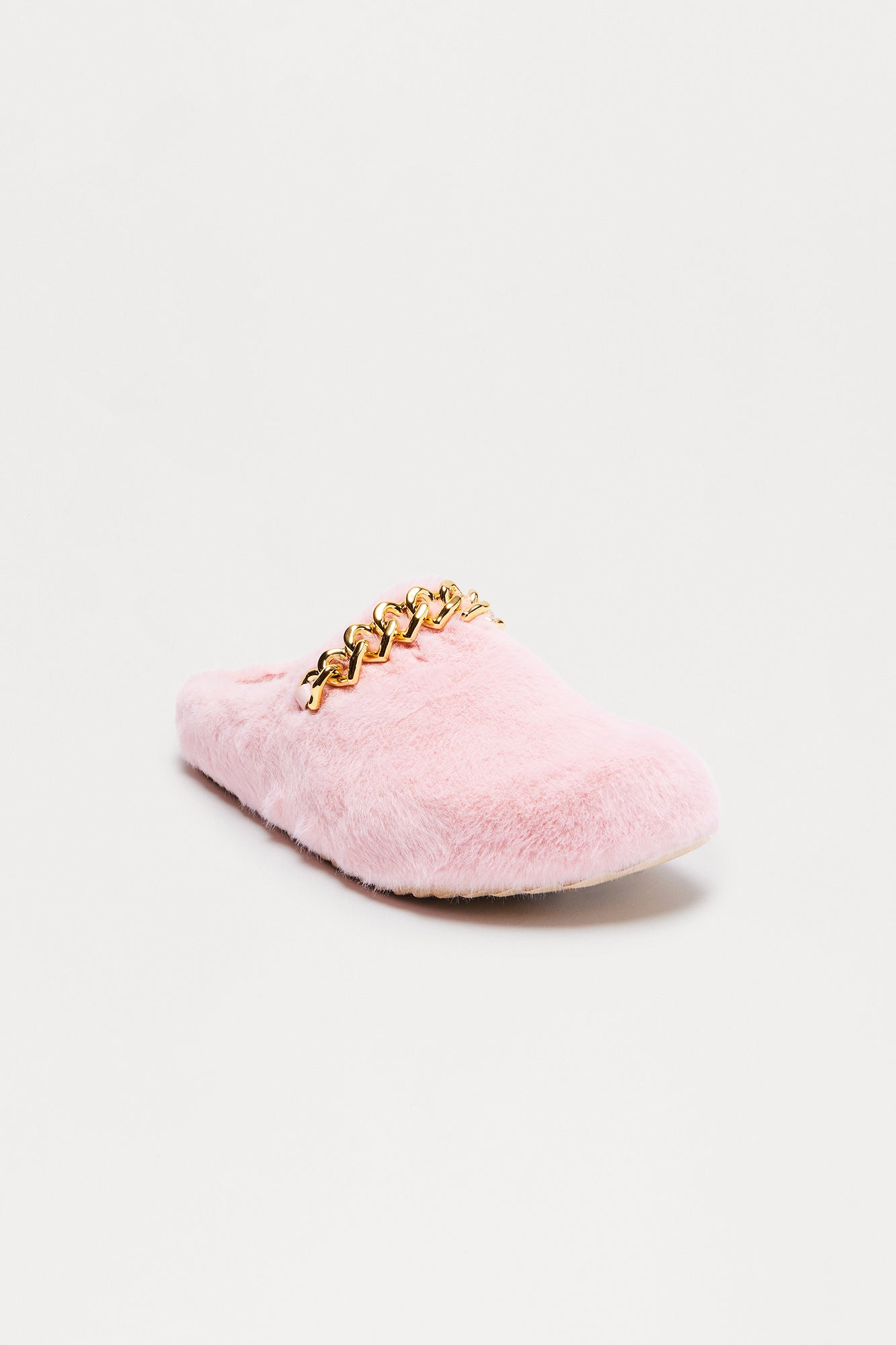 Selby Hardware Faux Fur Slippers - Pink