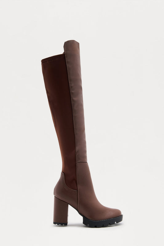 Out In The World Heeled Boots - Brown