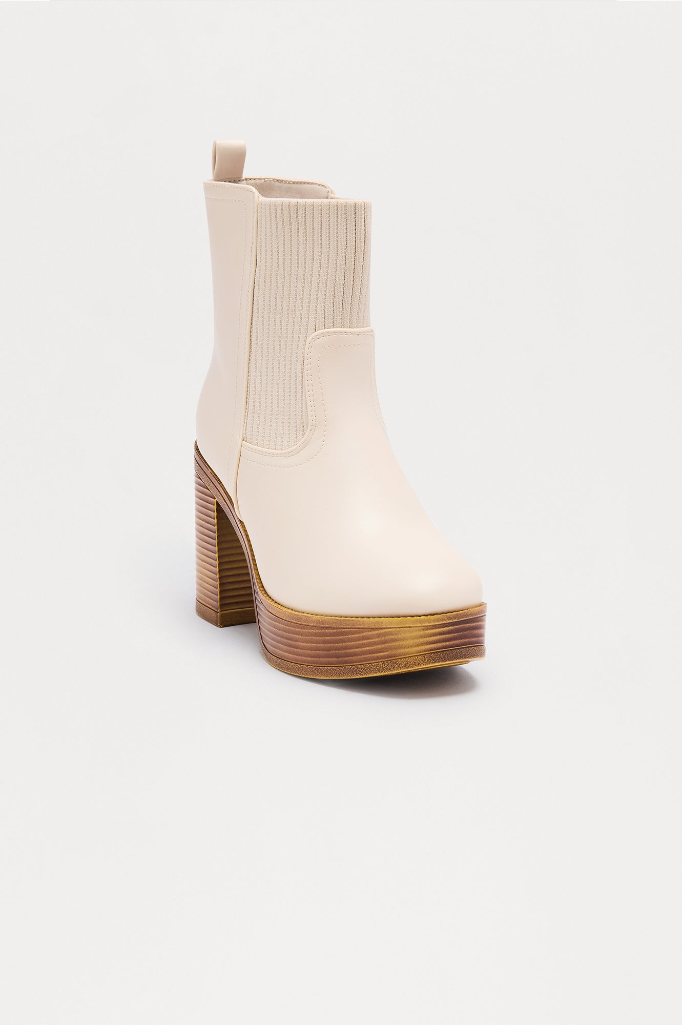 Bradford Platform Ankle Booties - Ivory