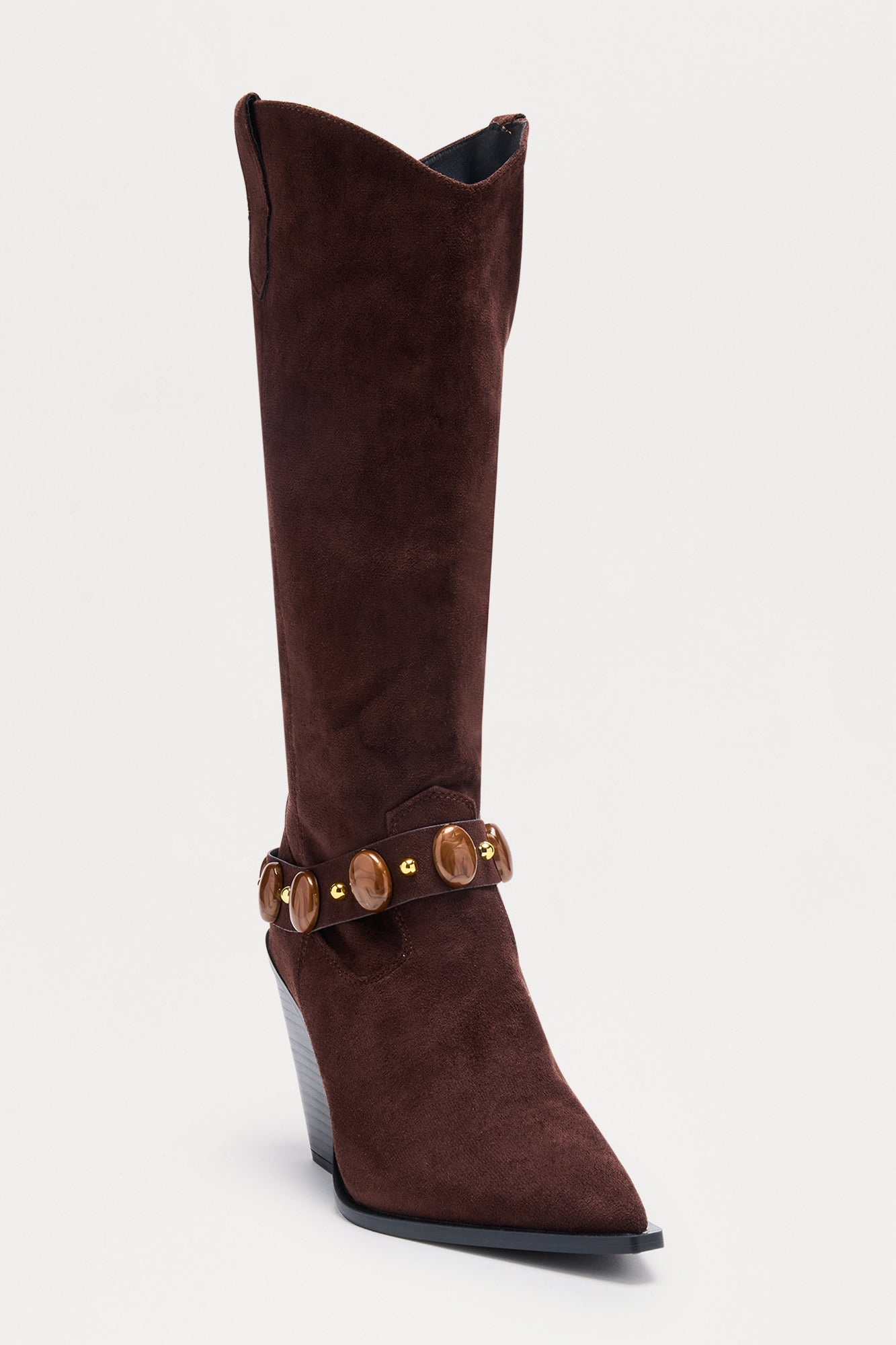 Suzy Wedge Cowboy Boots - Brown