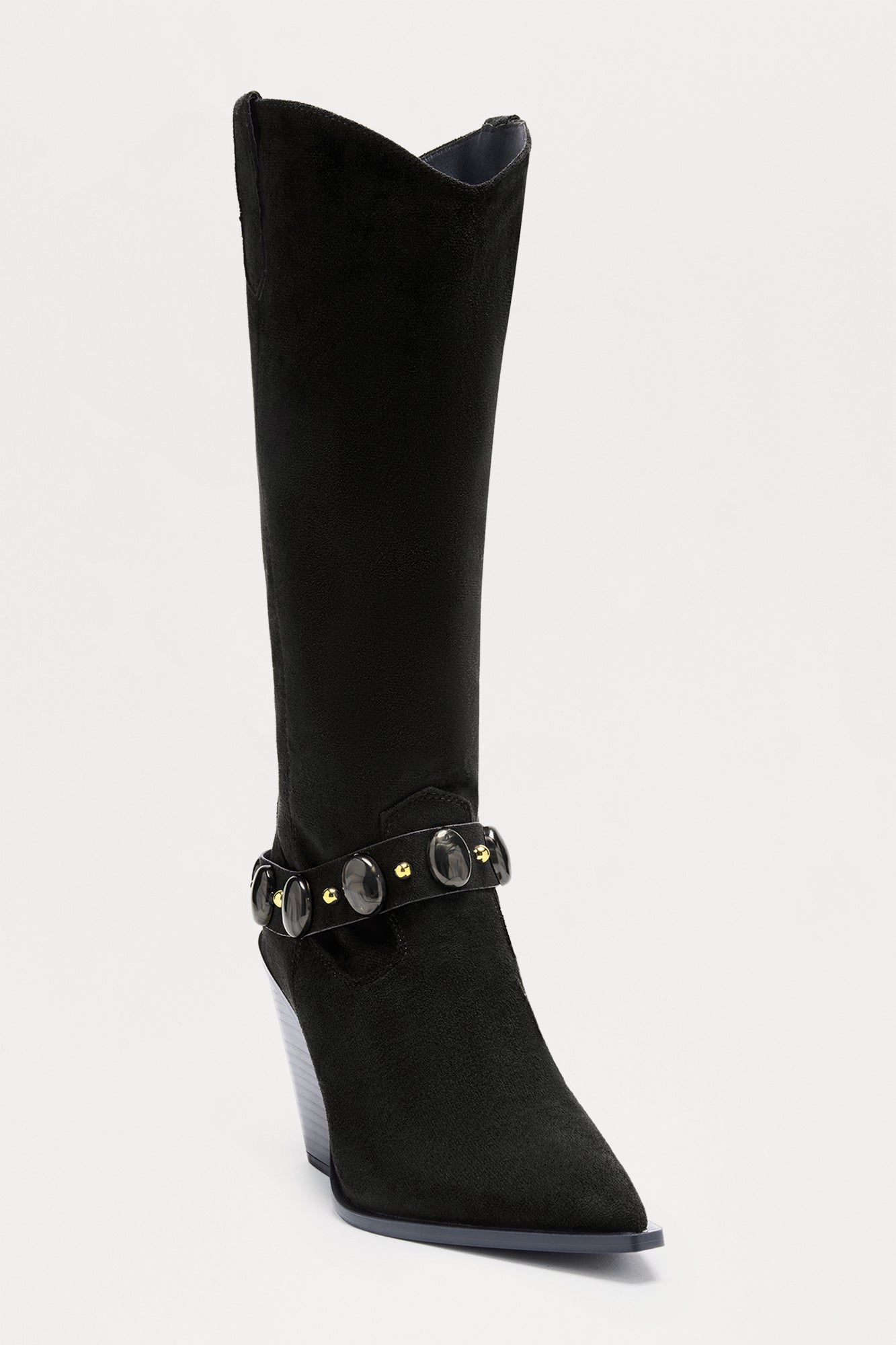 Suzy Wedge Cowboy Boots - Black