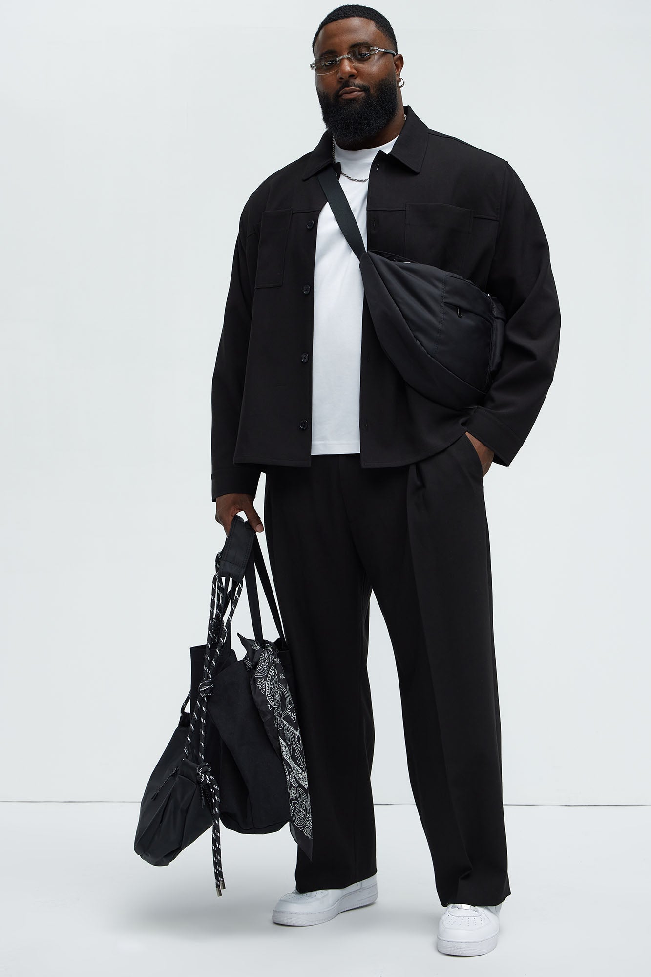 Ronan Relaxed Tapered Trousers - Black