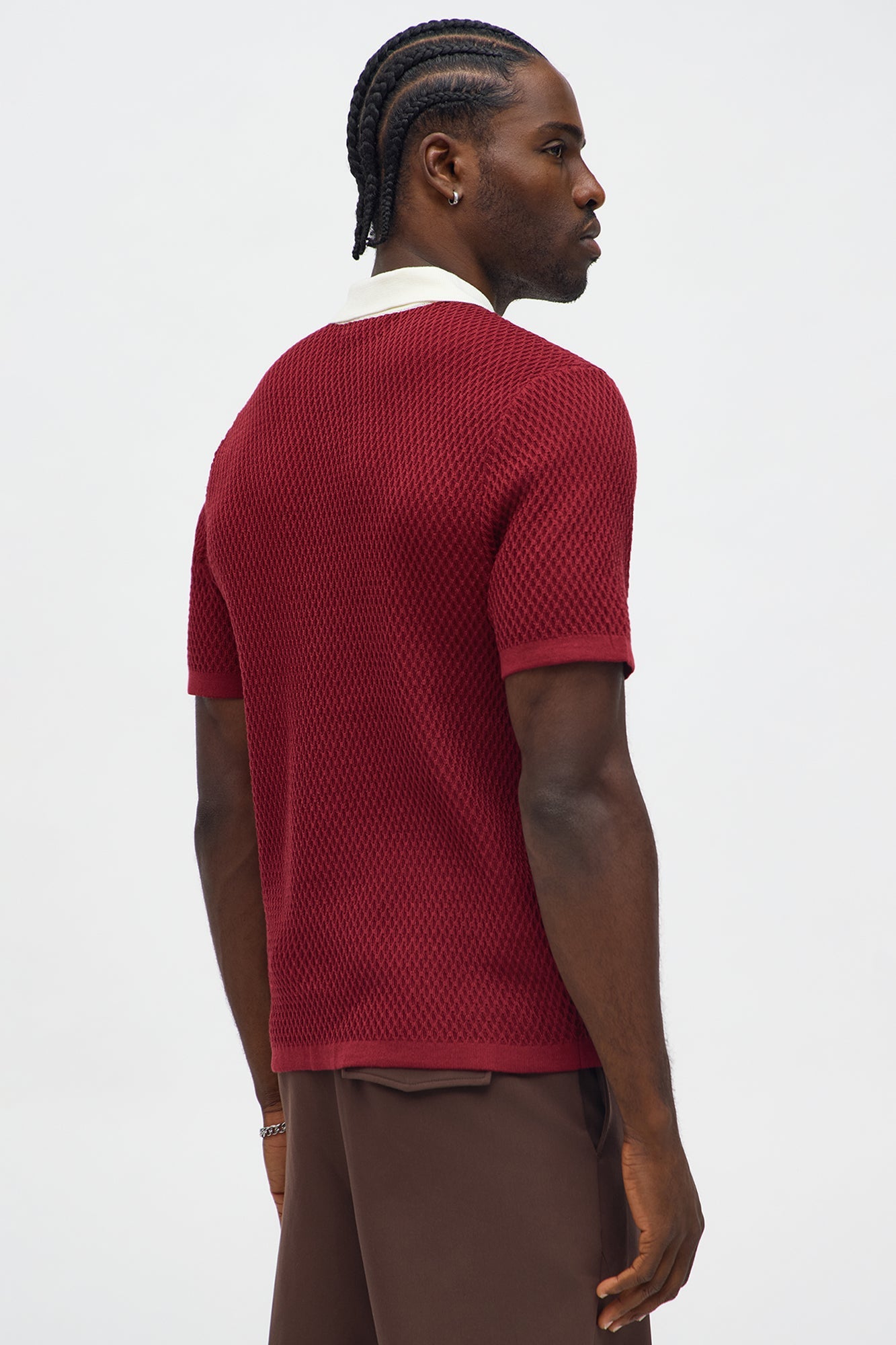 Clubhouse Textured Polo - Burgundy/combo