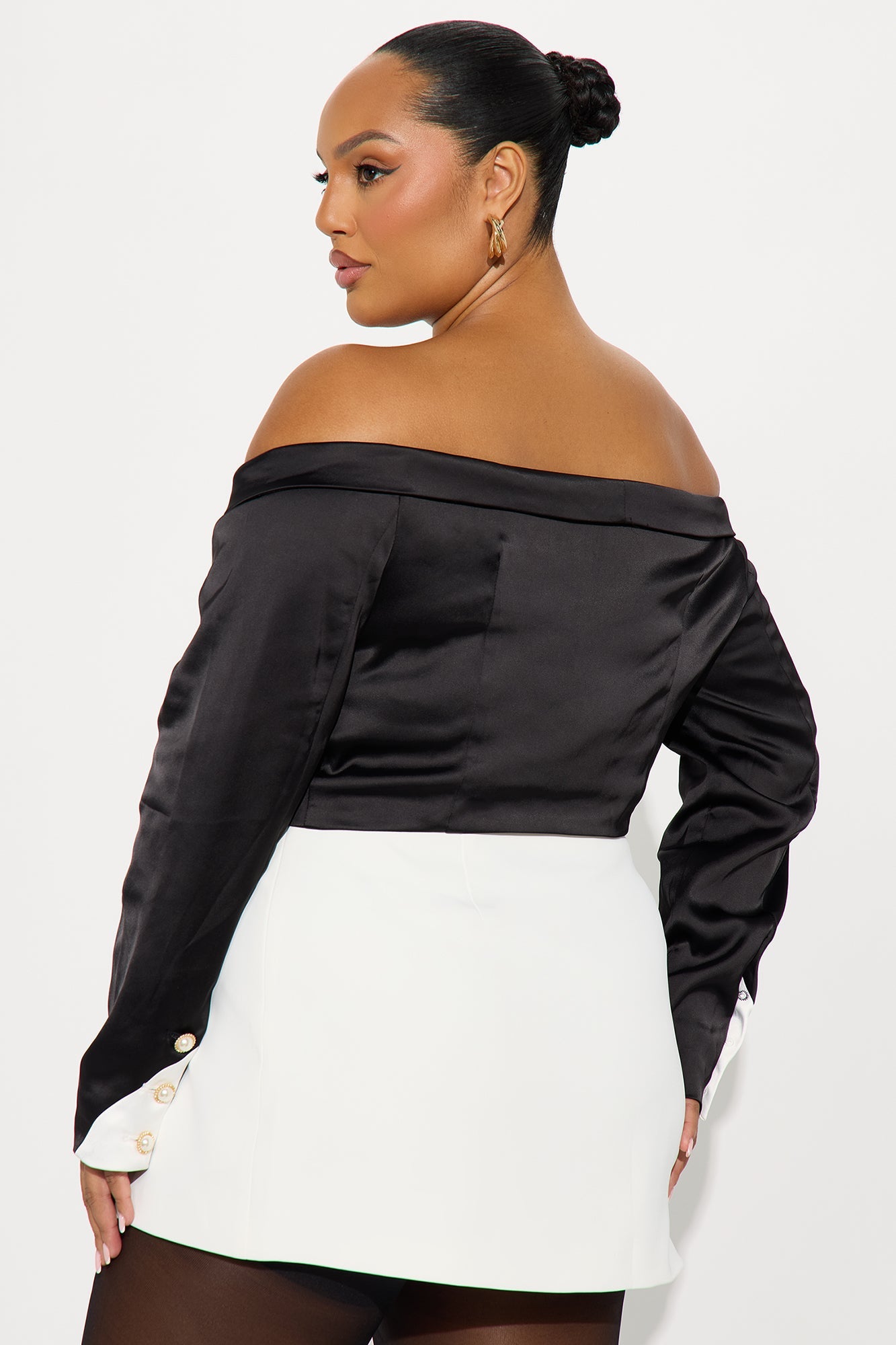 Valencia Tie Front Chiffon Top - Black/combo