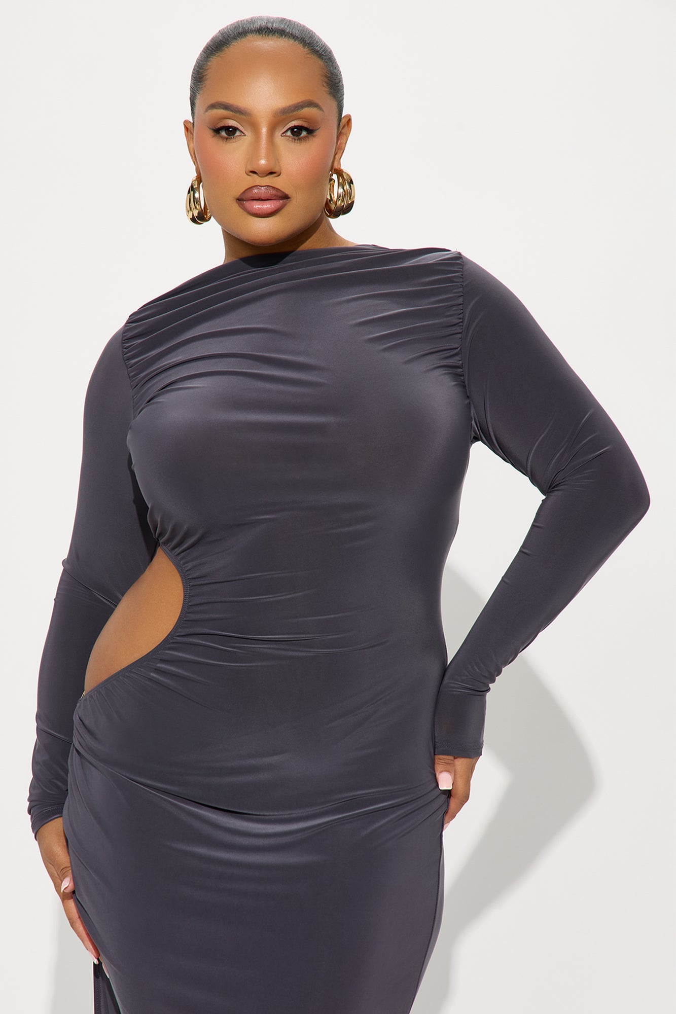 Dreamy Days Cut Out Maxi Dress - Grey