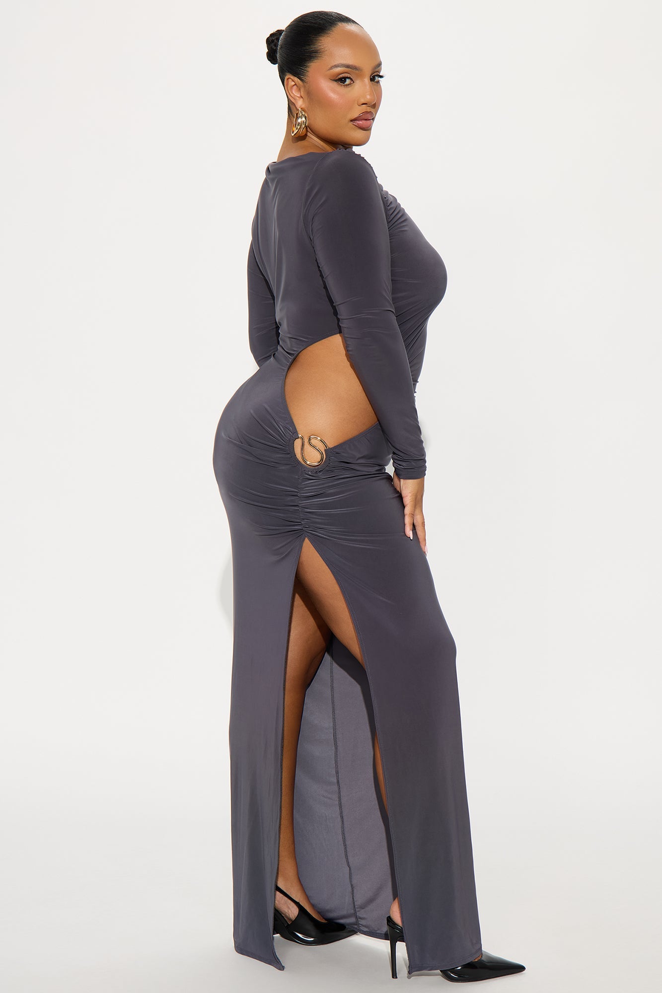 Dreamy Days Cut Out Maxi Dress - Grey