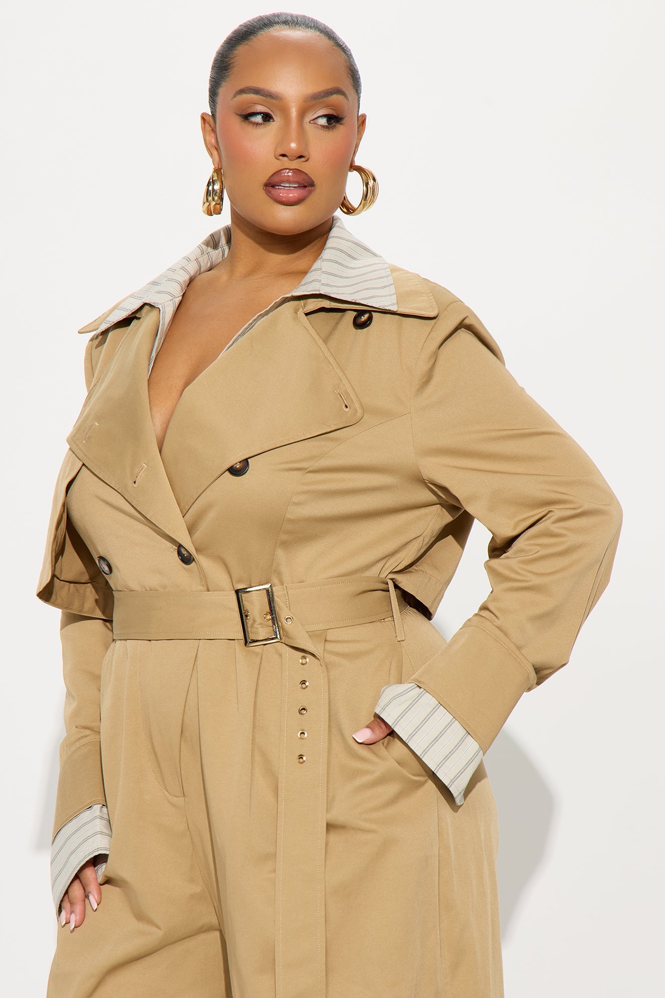 Always Ready For A Mission Belted Jumpsuit - Khaki
