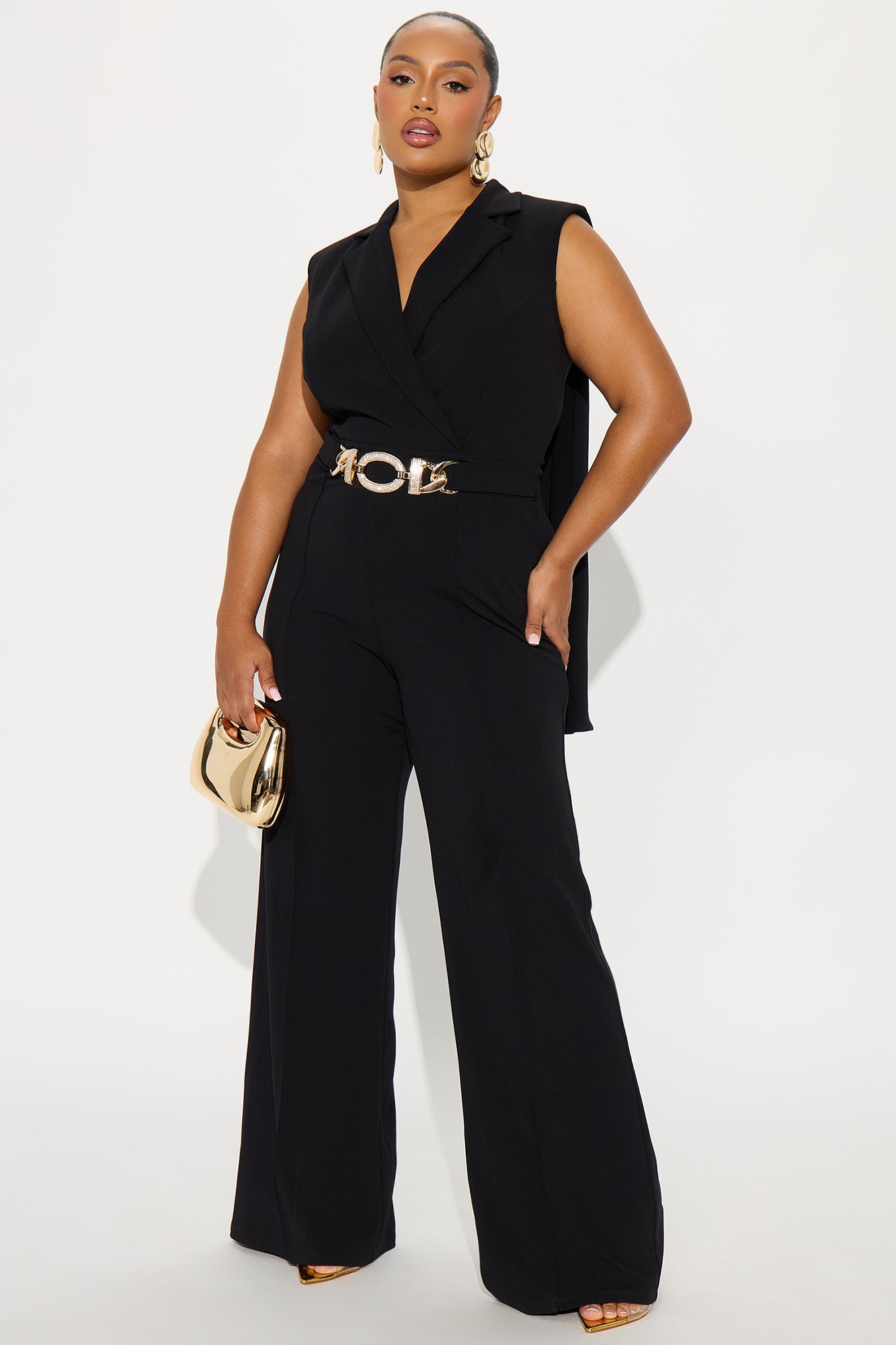 High Standards Draped Jumpsuit - Black